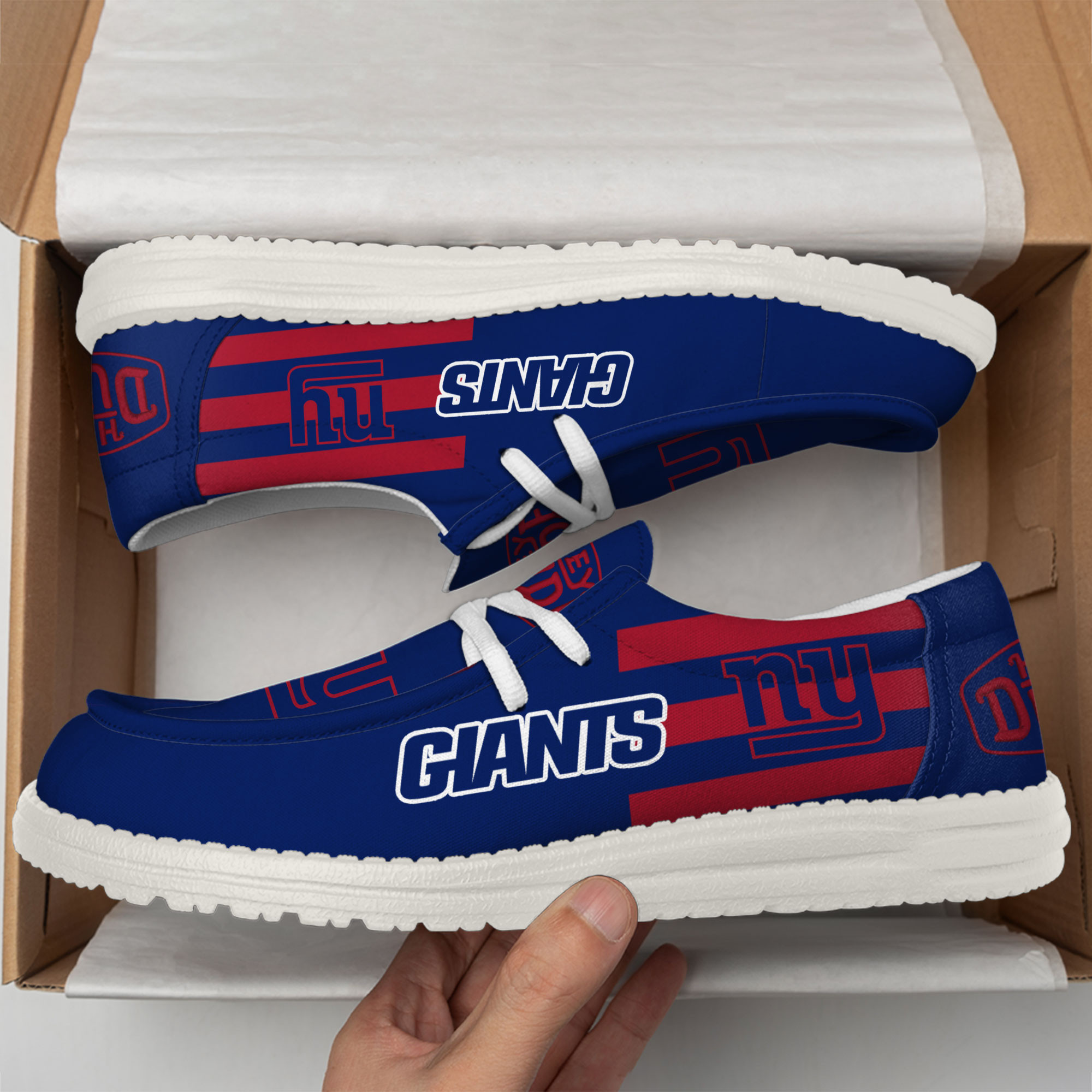 New York Giants Football Hey Dude Canvas Loafer Shoes - Image 3