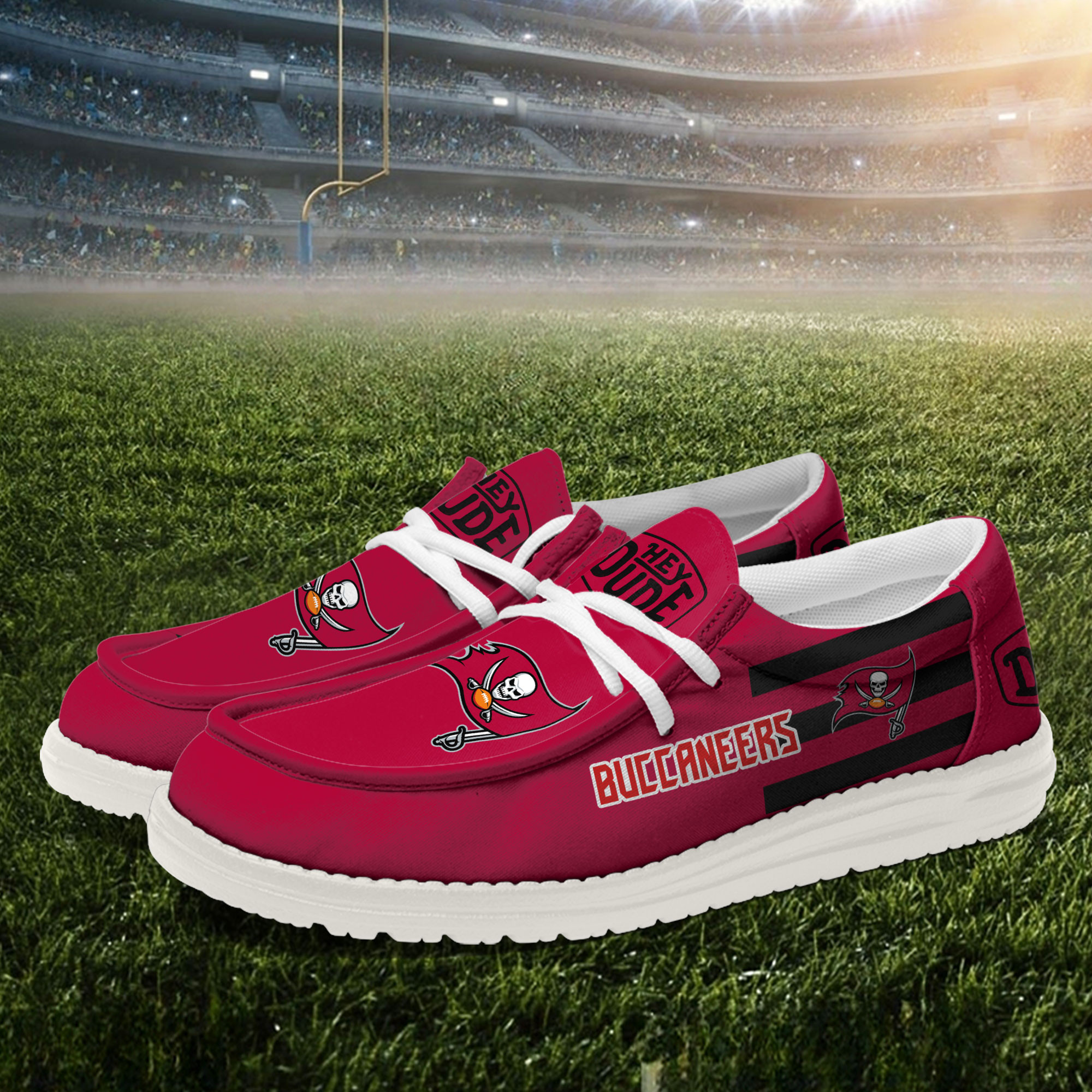 Tampa Bay Buccaneers Football Hey Dude Canvas Loafer Shoes - Image 2