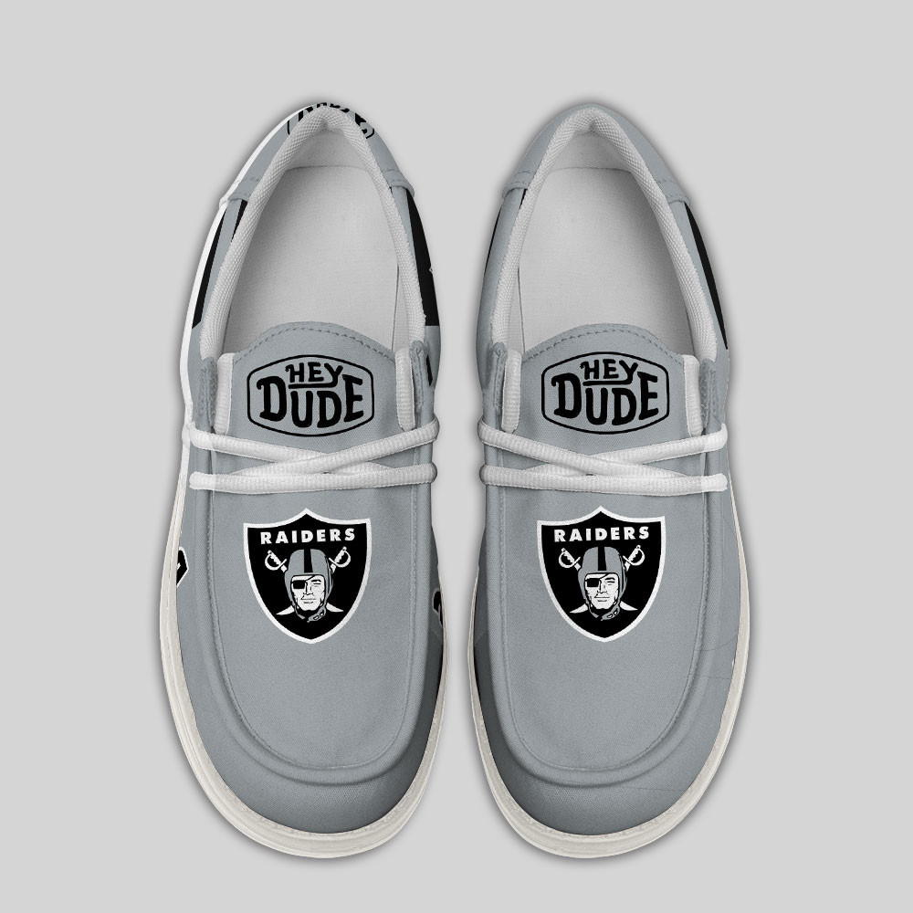 Las Vegas Raiders Football Hey Dude Canvas Loafer Shoes - Image 4