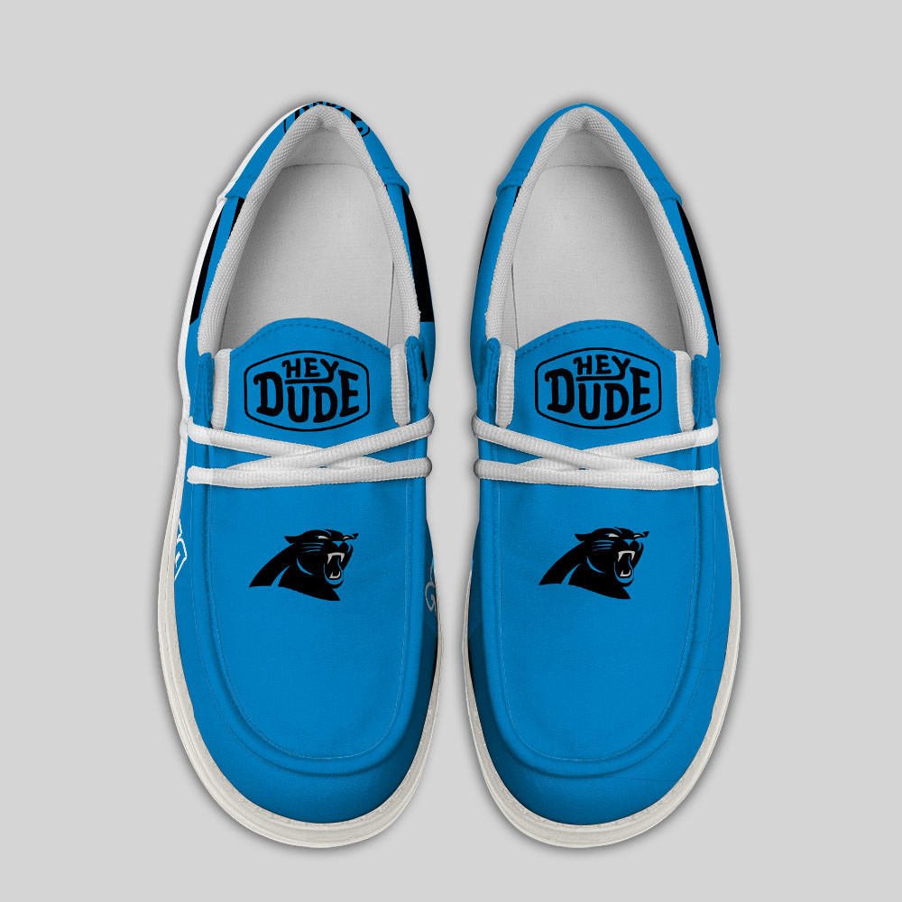 Carolina Panthers Football Hey Dude Canvas Loafer Shoes - Image 4