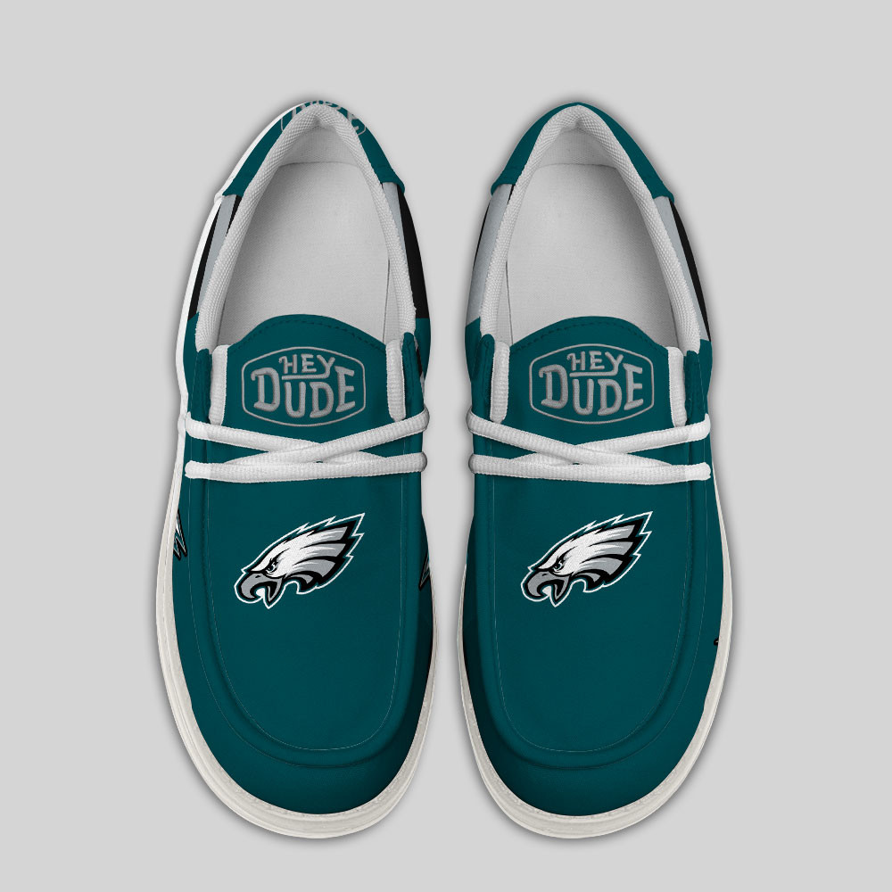 Philadelphia Eagles Football Hey Dude Canvas Loafer Shoes - Image 4