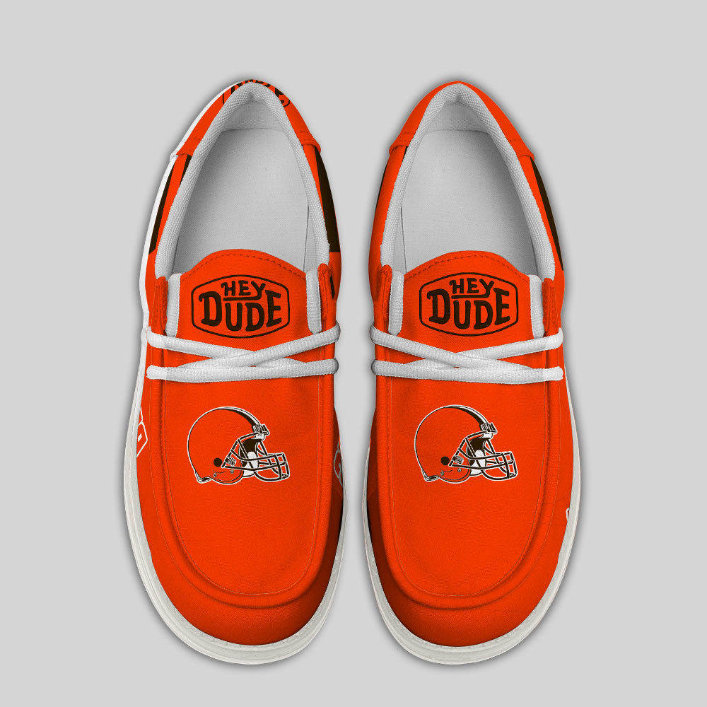 Cleveland Browns Football Hey Dude Canvas Loafer Shoes - Image 4