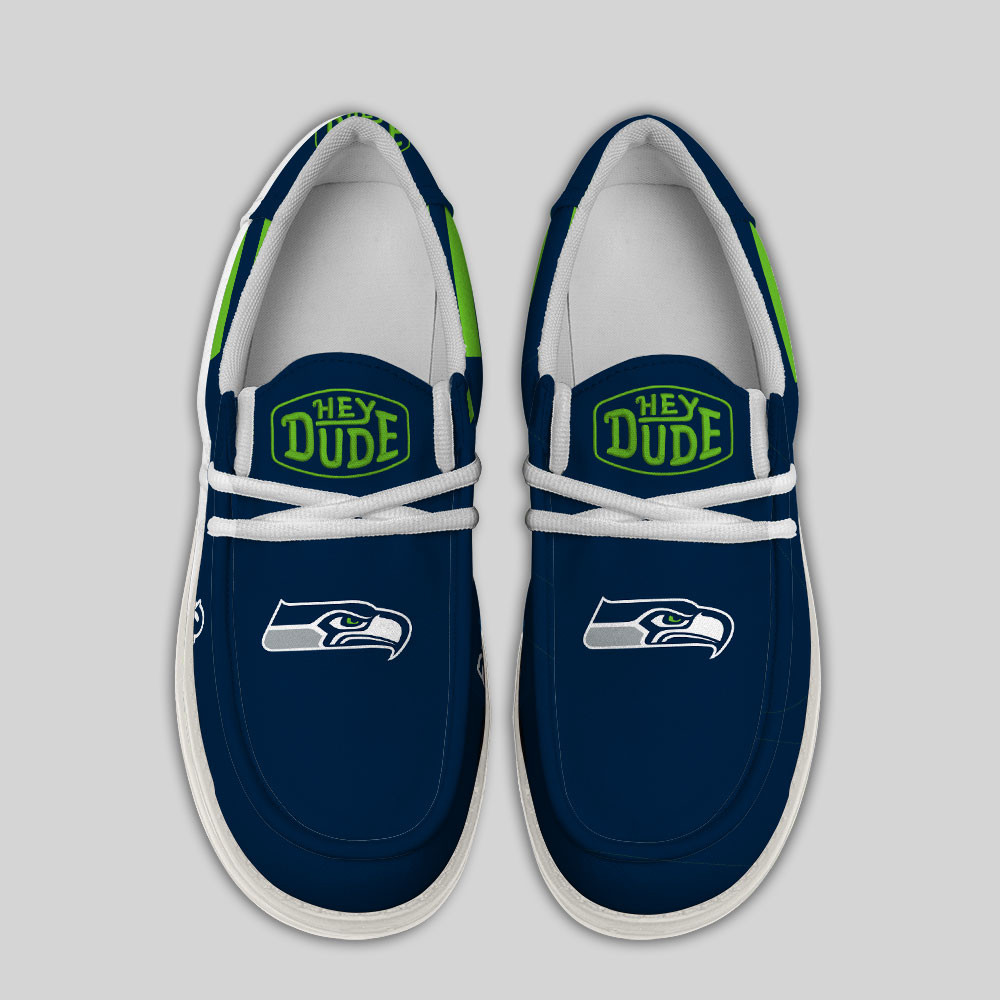 Seattle Seahawks Football Hey Dude Canvas Loafer Shoes - Image 4