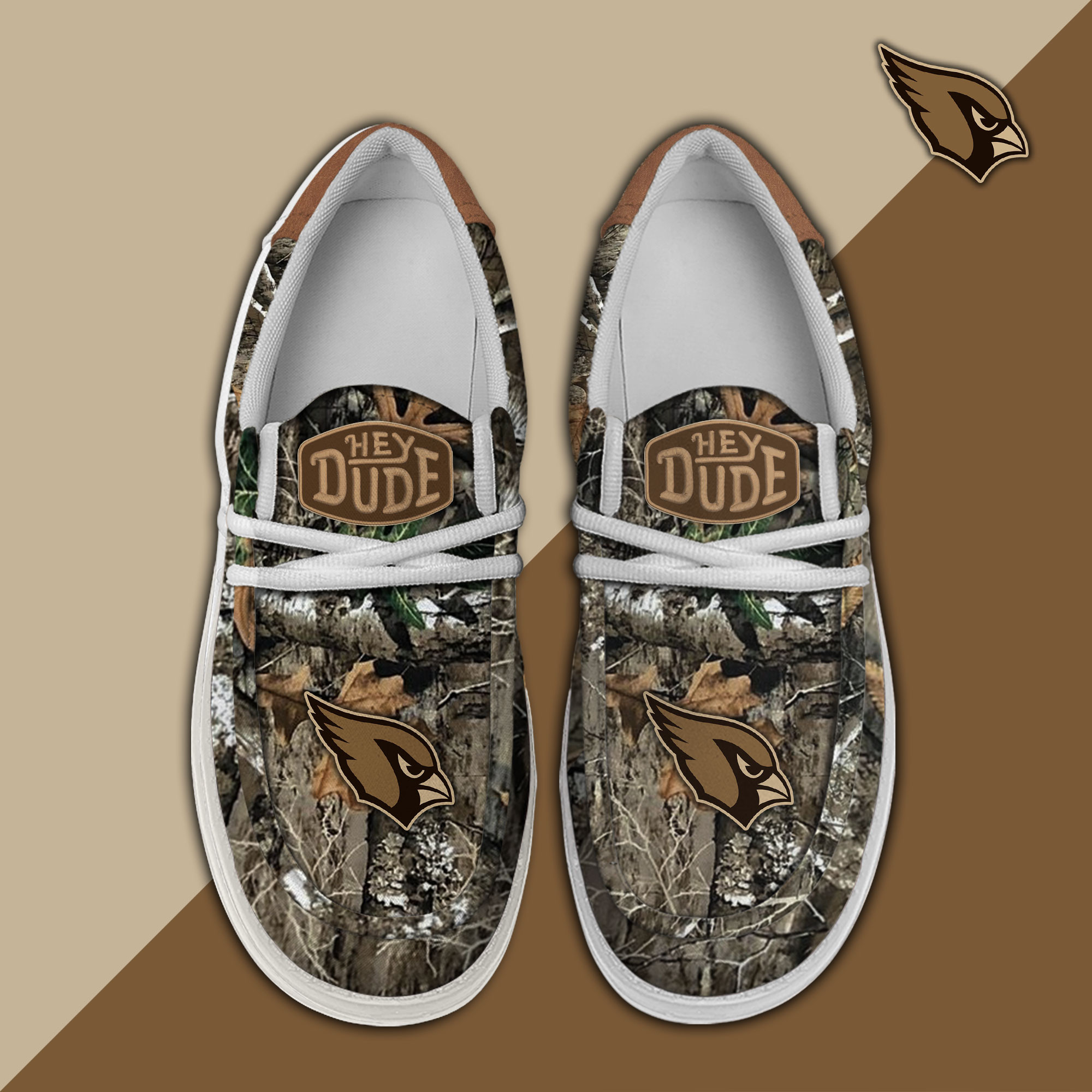Arizona Cardinals Camo Hunting Hey Dude Canvas Loafer Shoes - Image 2