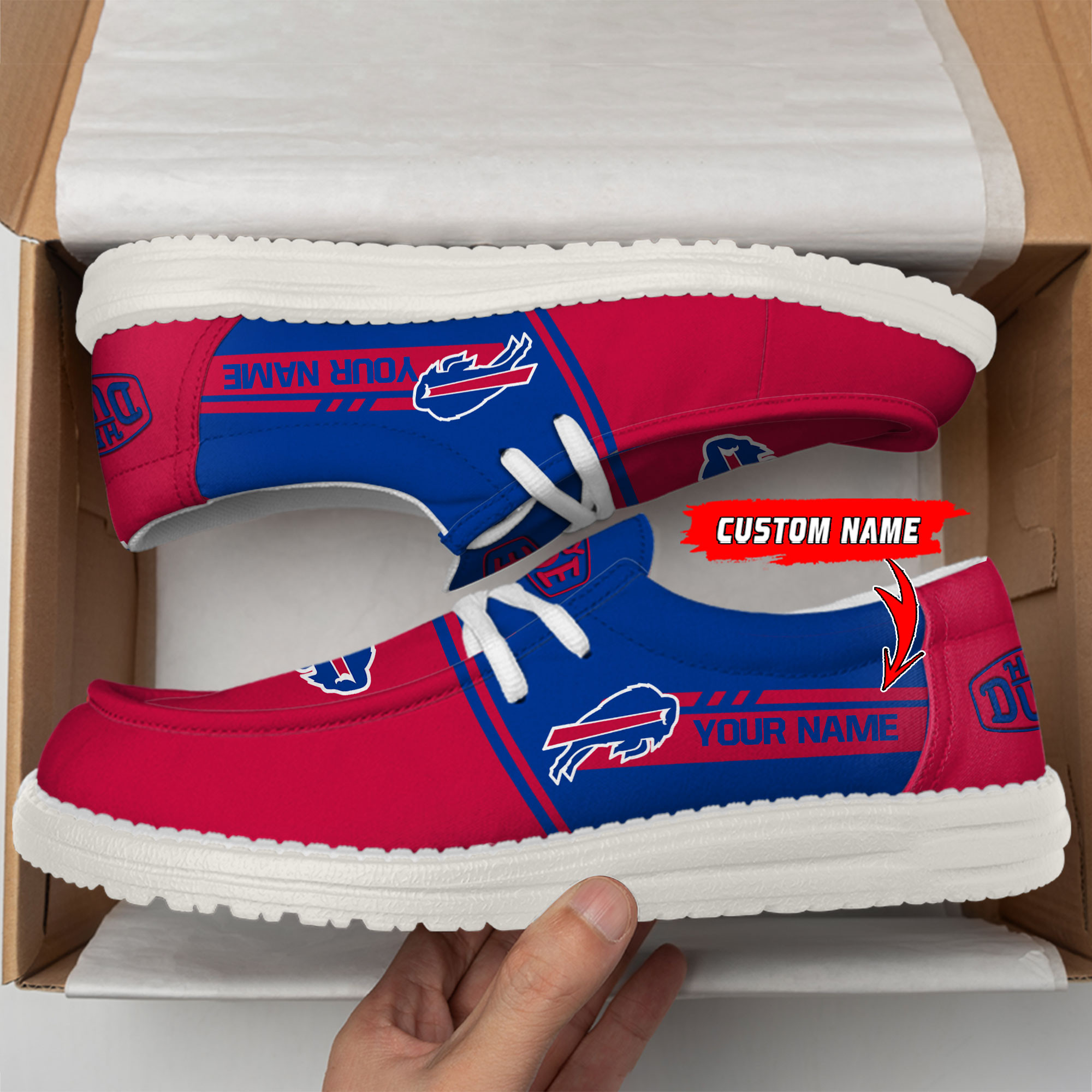 Buffalo Bills Football Hey Dude Canvas Loafer Shoes For Men And Women - Image 2