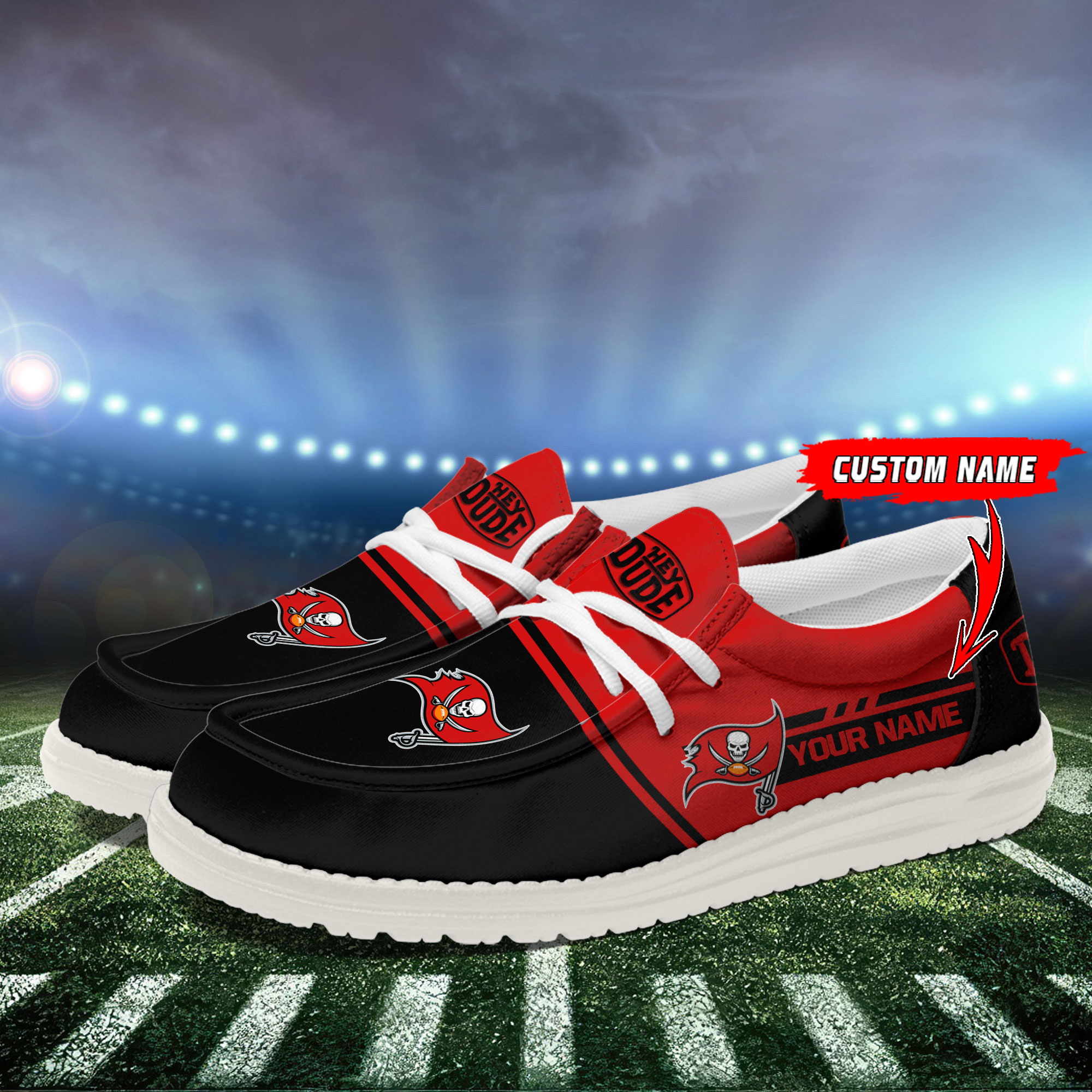 Tampa Bay Buccaneers Football Hey Dude Canvas Loafer Shoes For Men And Women - Image 3