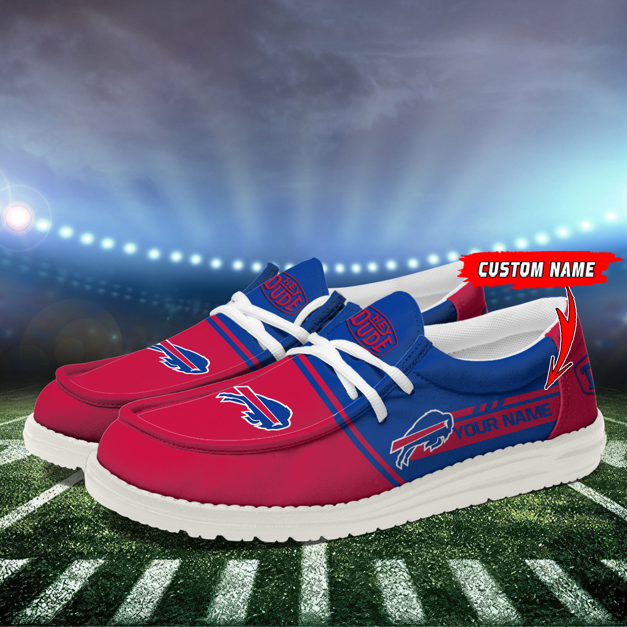 Buffalo Bills Football Hey Dude Canvas Loafer Shoes For Men And Women - Image 3