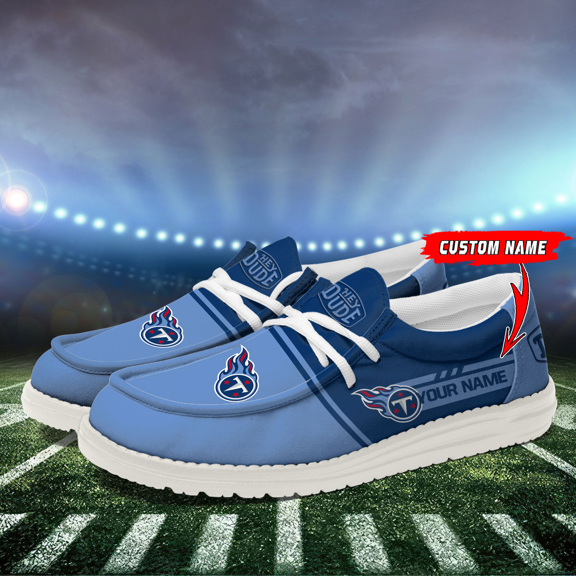 Tennessee Titans Football Hey Dude Canvas Loafer Shoes For Men And Women - Image 3