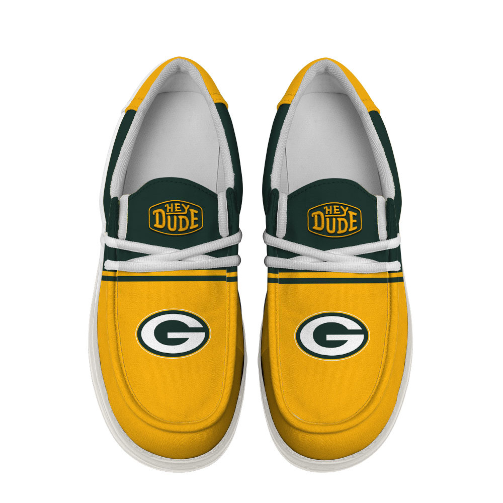 Green Bay Packers Football Hey Dude Canvas Loafer Shoes For Men And Women - Image 4