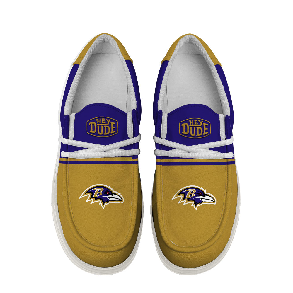 Baltimore Ravens Football Hey Dude Canvas Loafer Shoes For Men And Women - Image 4