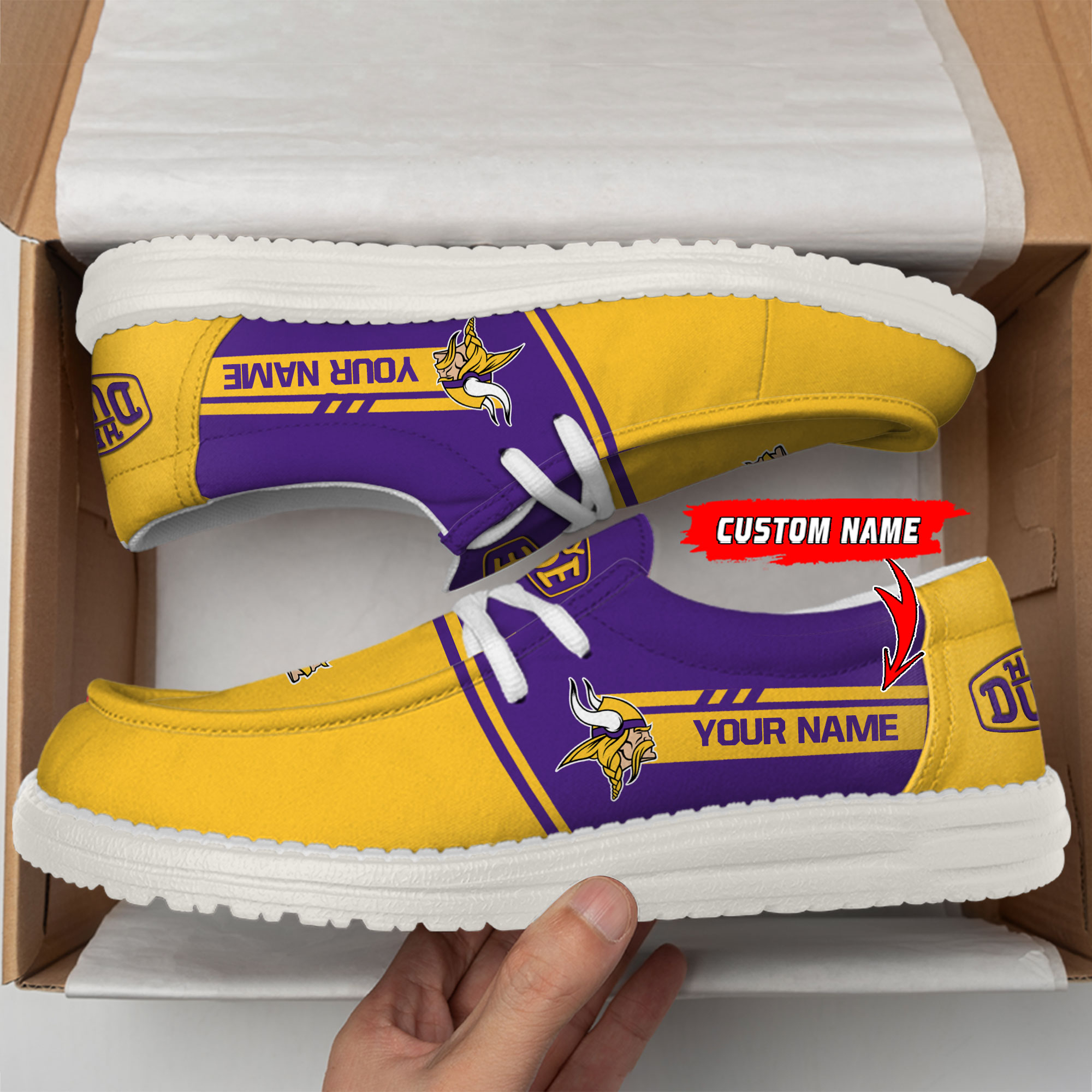 Minnesota Vikings Football Hey Dude Canvas Loafer Shoes For Men And Women - Image 2