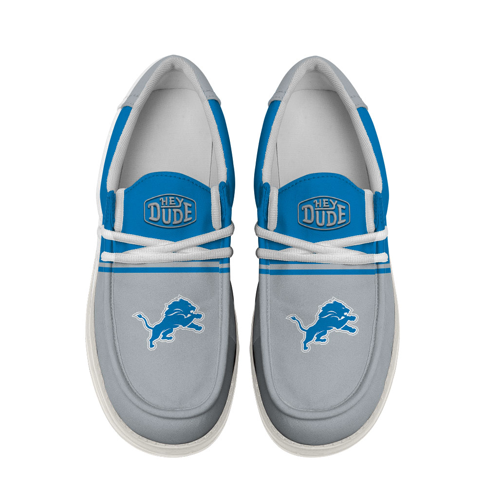 Detroit Lions Football Hey Dude Canvas Loafer Shoes For Men And Women - Image 4