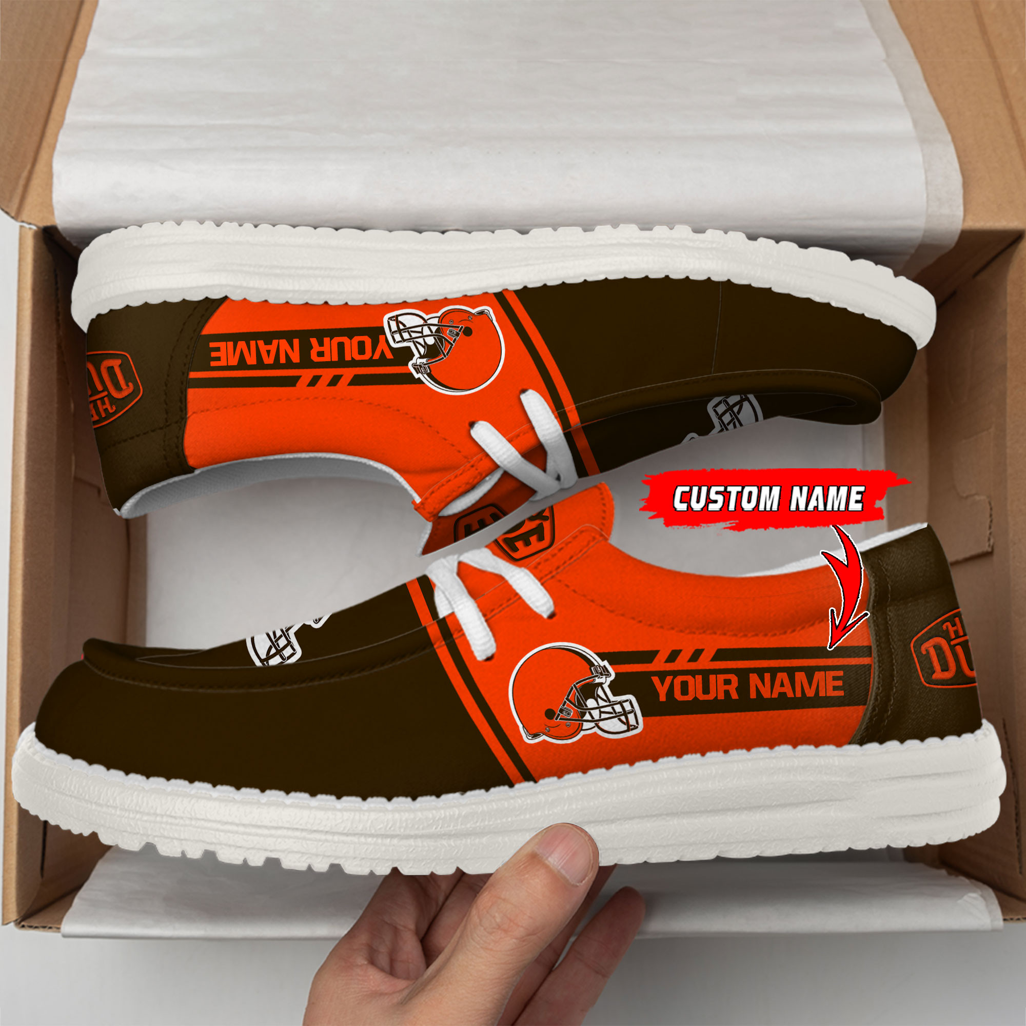 Cleveland Browns Football Hey Dude Canvas Loafer Shoes For Men And Women - Image 2