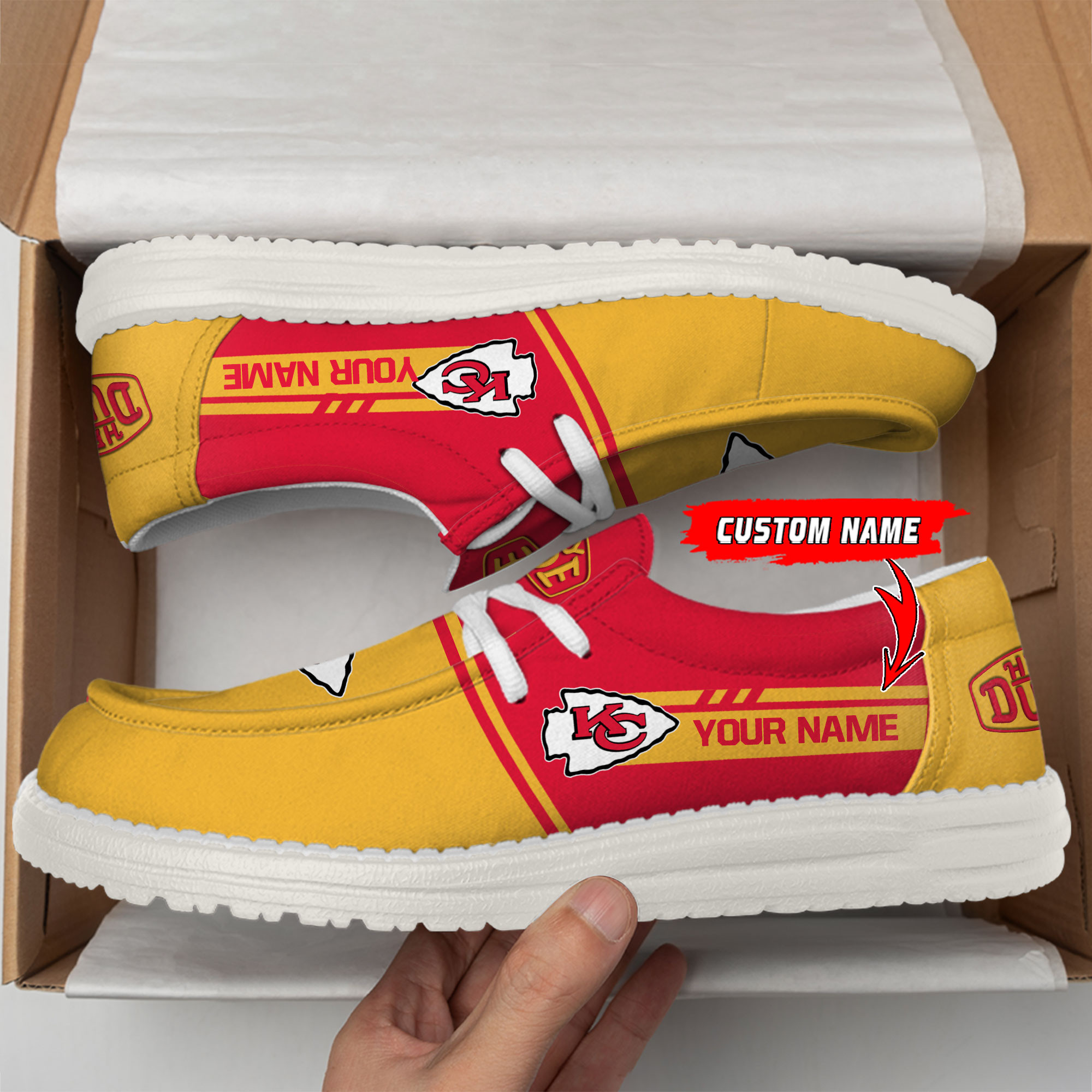 Kansas City Chiefs Football Hey Dude Canvas Loafer Shoes For Men And Women - Image 2