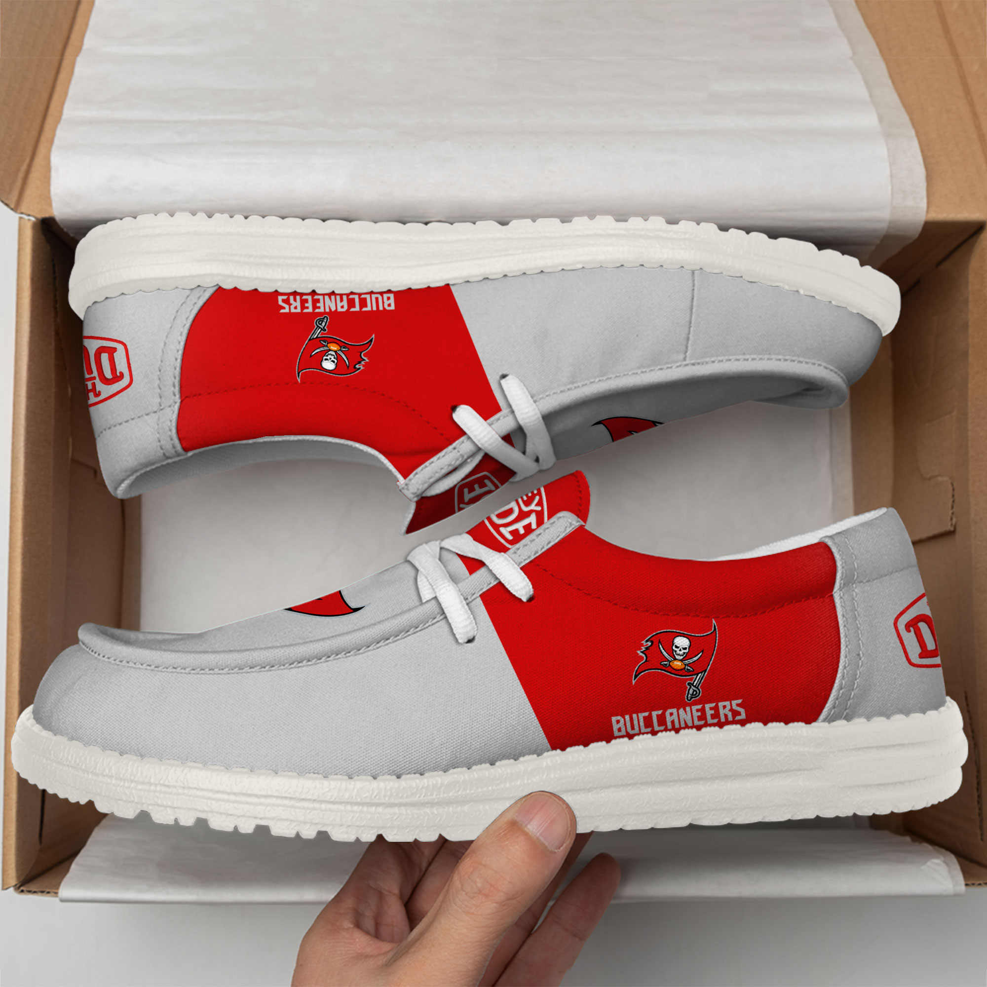 Tampa Bay Buccaneers Football Hey Dude Canvas Loafer Shoes For Men And Women - Image 2