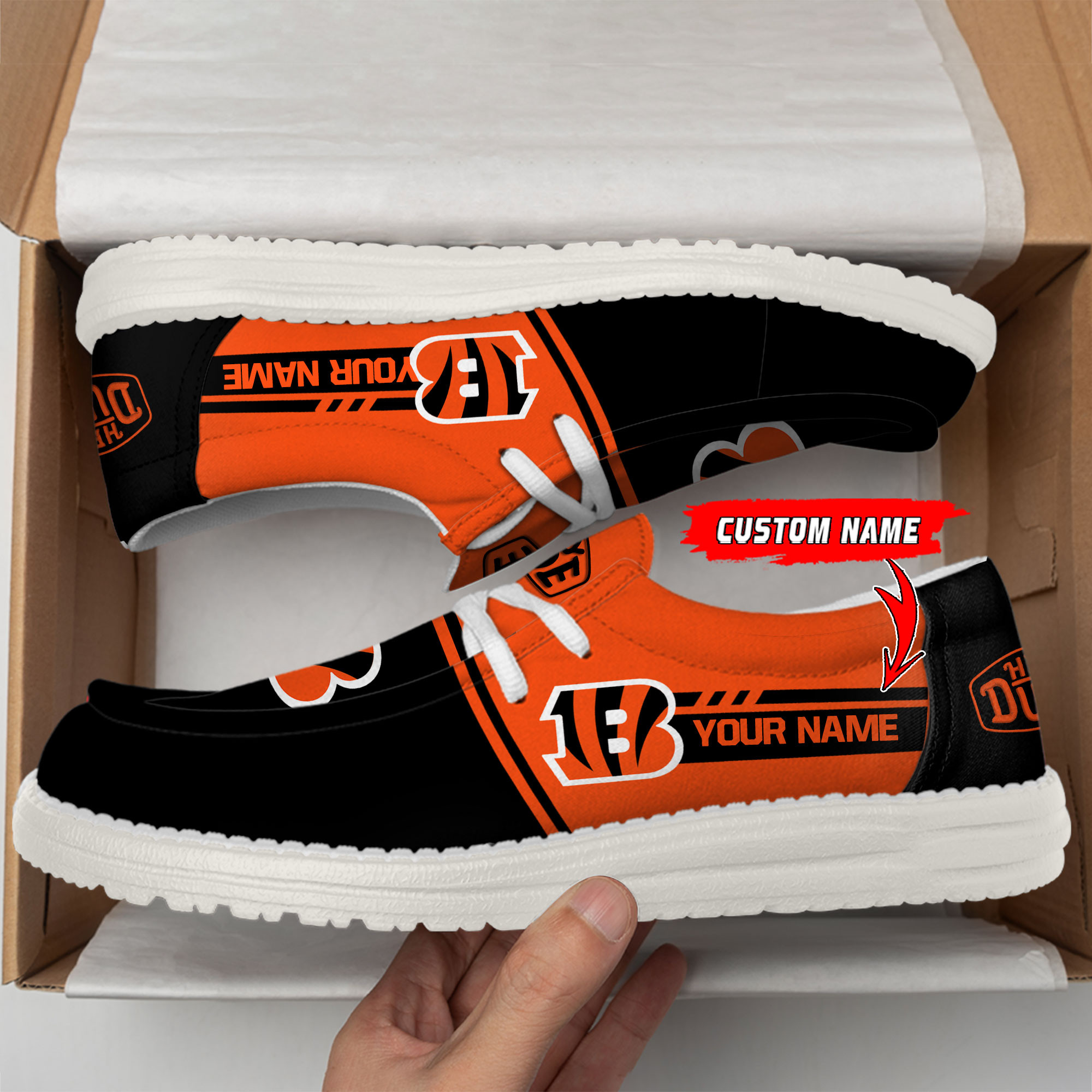 Cincinnati Bengals Football Hey Dude Canvas Loafer Shoes For Men And Women - Image 2