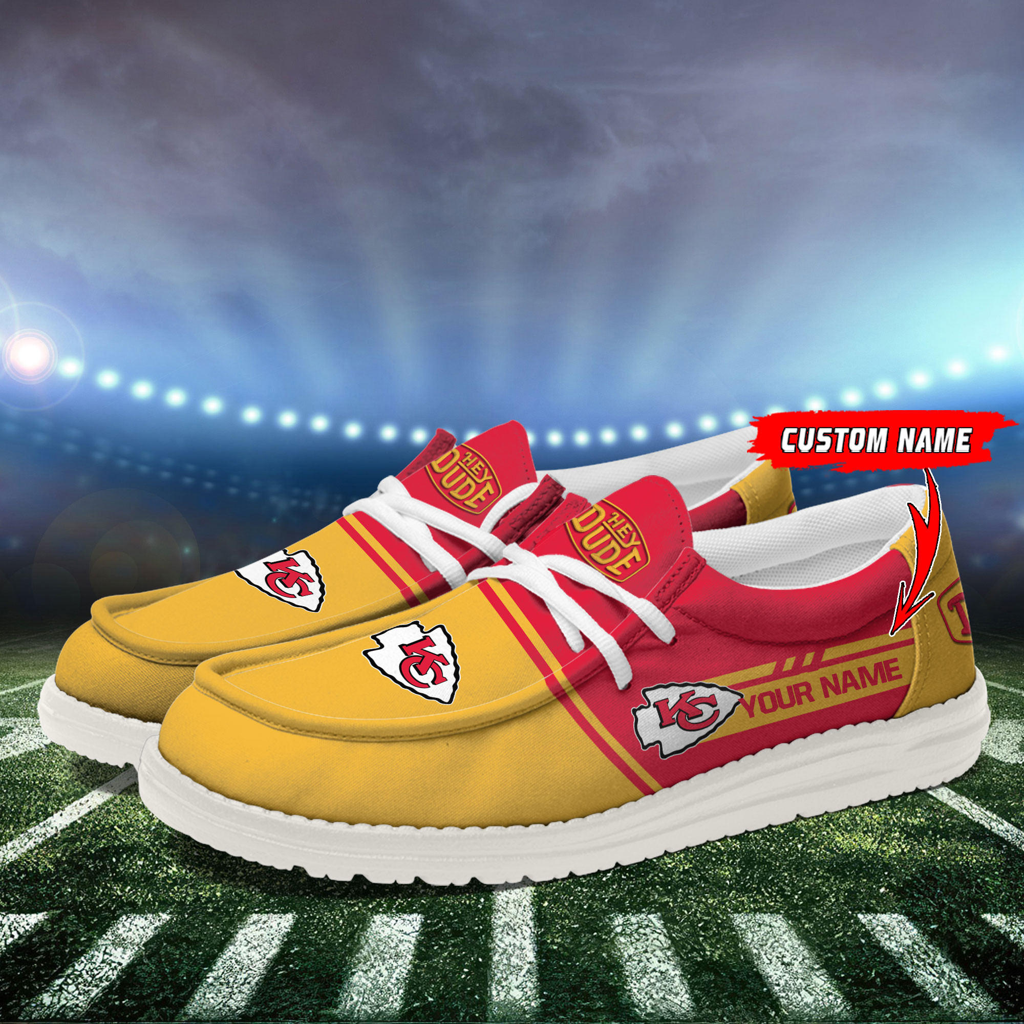 Kansas City Chiefs Football Hey Dude Canvas Loafer Shoes For Men And Women - Image 3