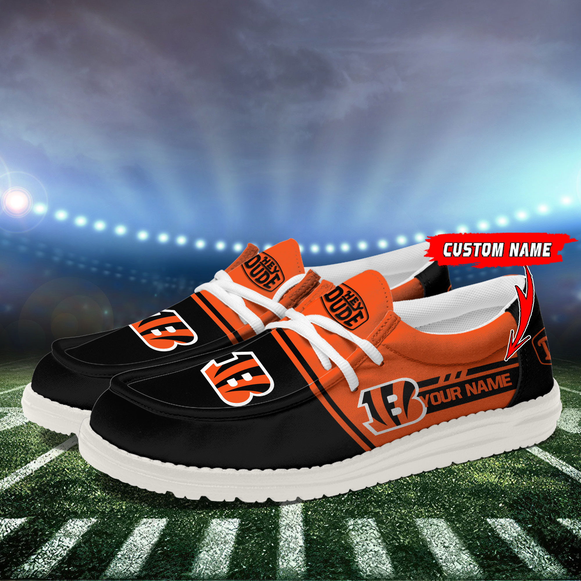 Cincinnati Bengals Football Hey Dude Canvas Loafer Shoes For Men And Women - Image 3