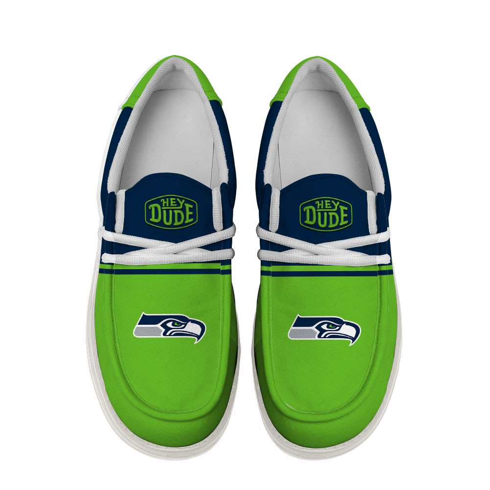 Seattle Seahawks Football Hey Dude Canvas Loafer Shoes For Men And Women - Image 4