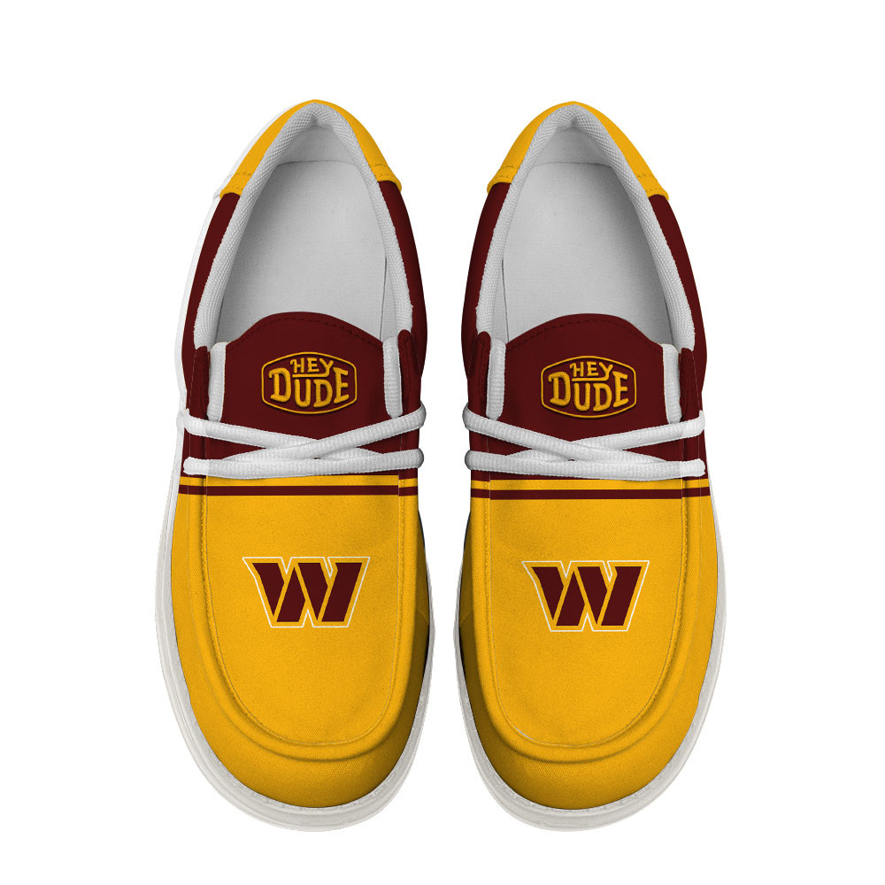 Washington Commanders Football Hey Dude Canvas Loafer Shoes For Men And Women - Image 4
