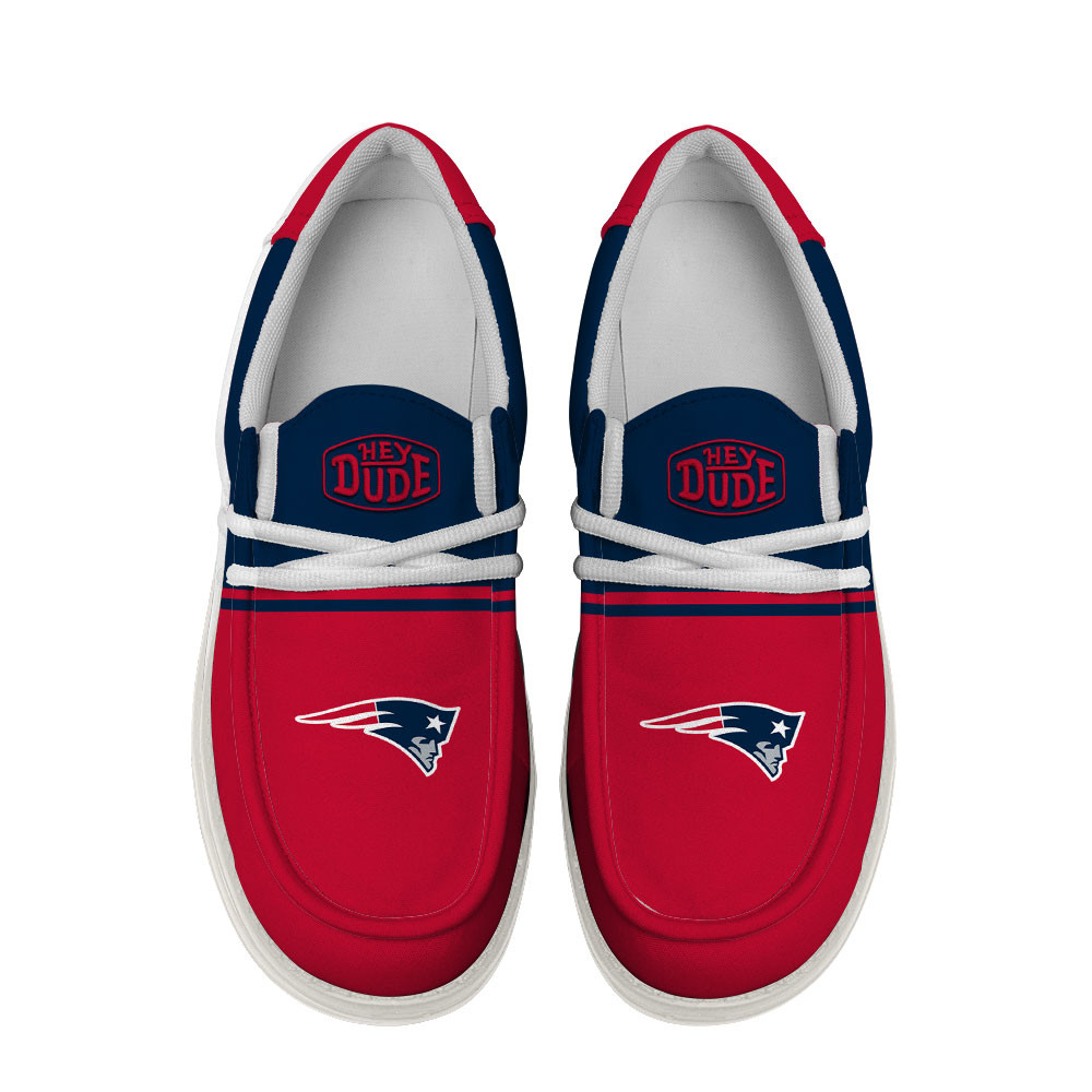 New England Patriots Football Hey Dude Canvas Loafer Shoes For Men And Women - Image 4