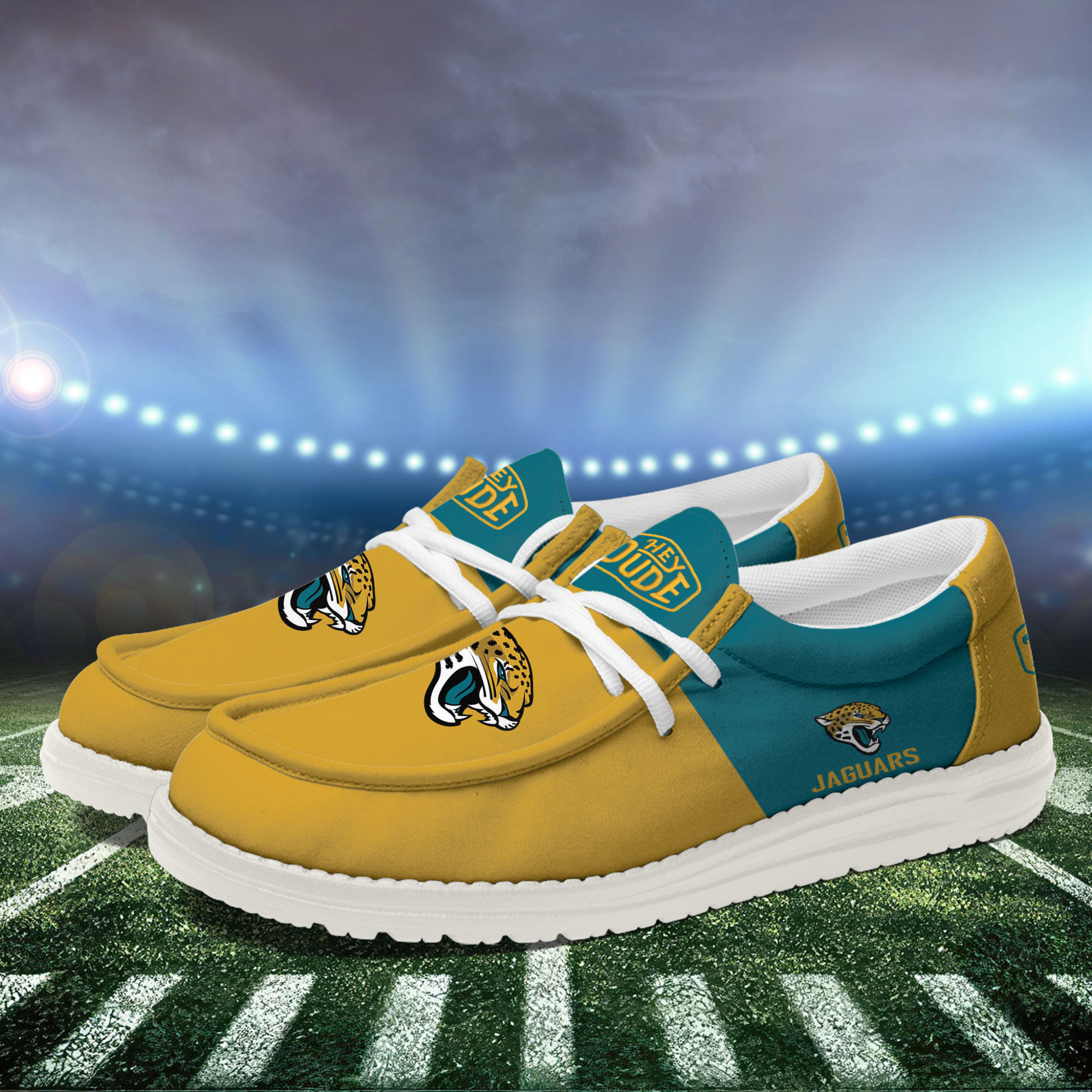 Jacksonville Jaguars Football Hey Dude Canvas Loafer Shoes For Men And Women - Image 3