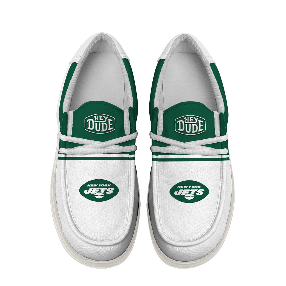 New York Jets Football Hey Dude Canvas Loafer Shoes For Men And Women - Image 4