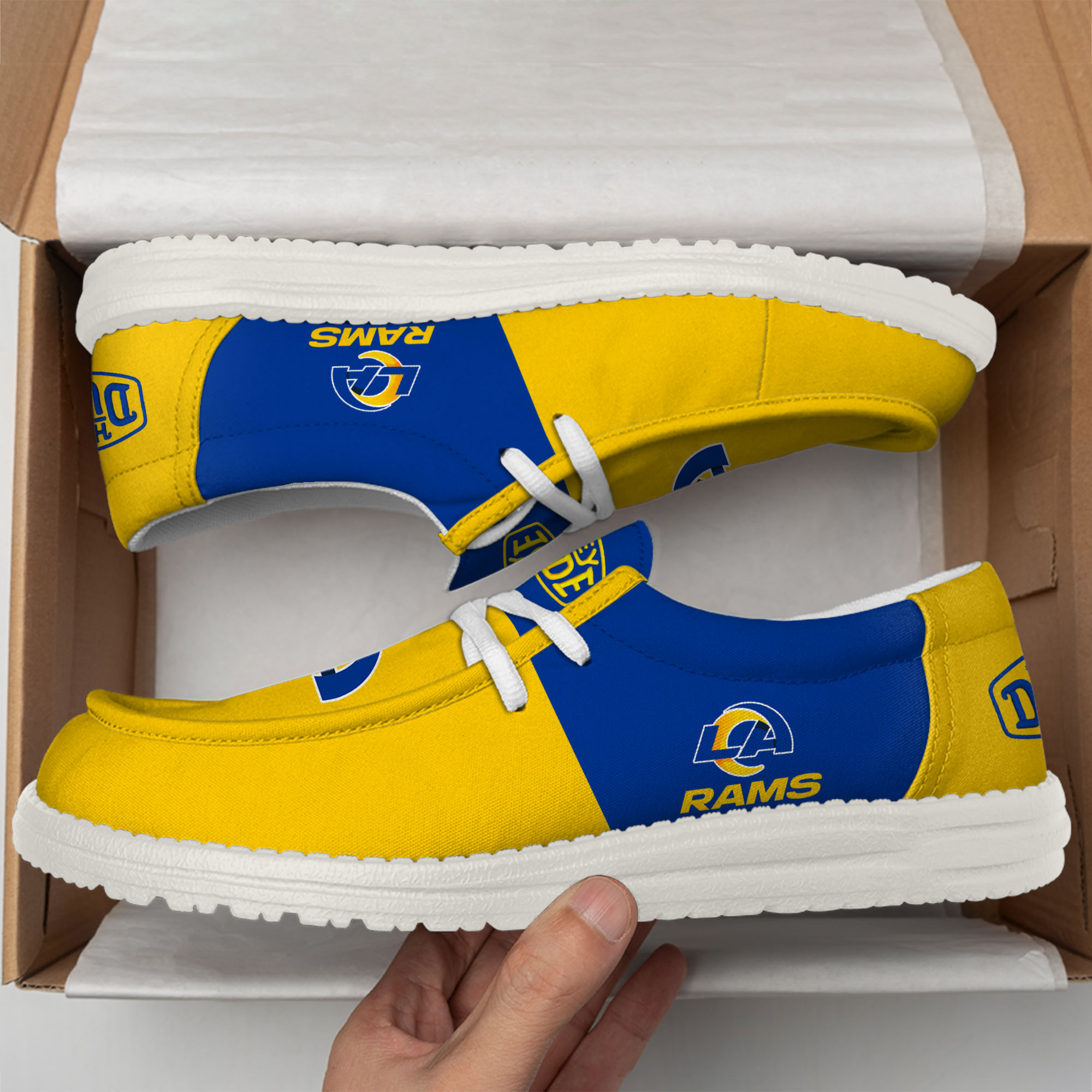 Los Angeles Rams Football Hey Dude Canvas Loafer Shoes For Men And Women - Image 2