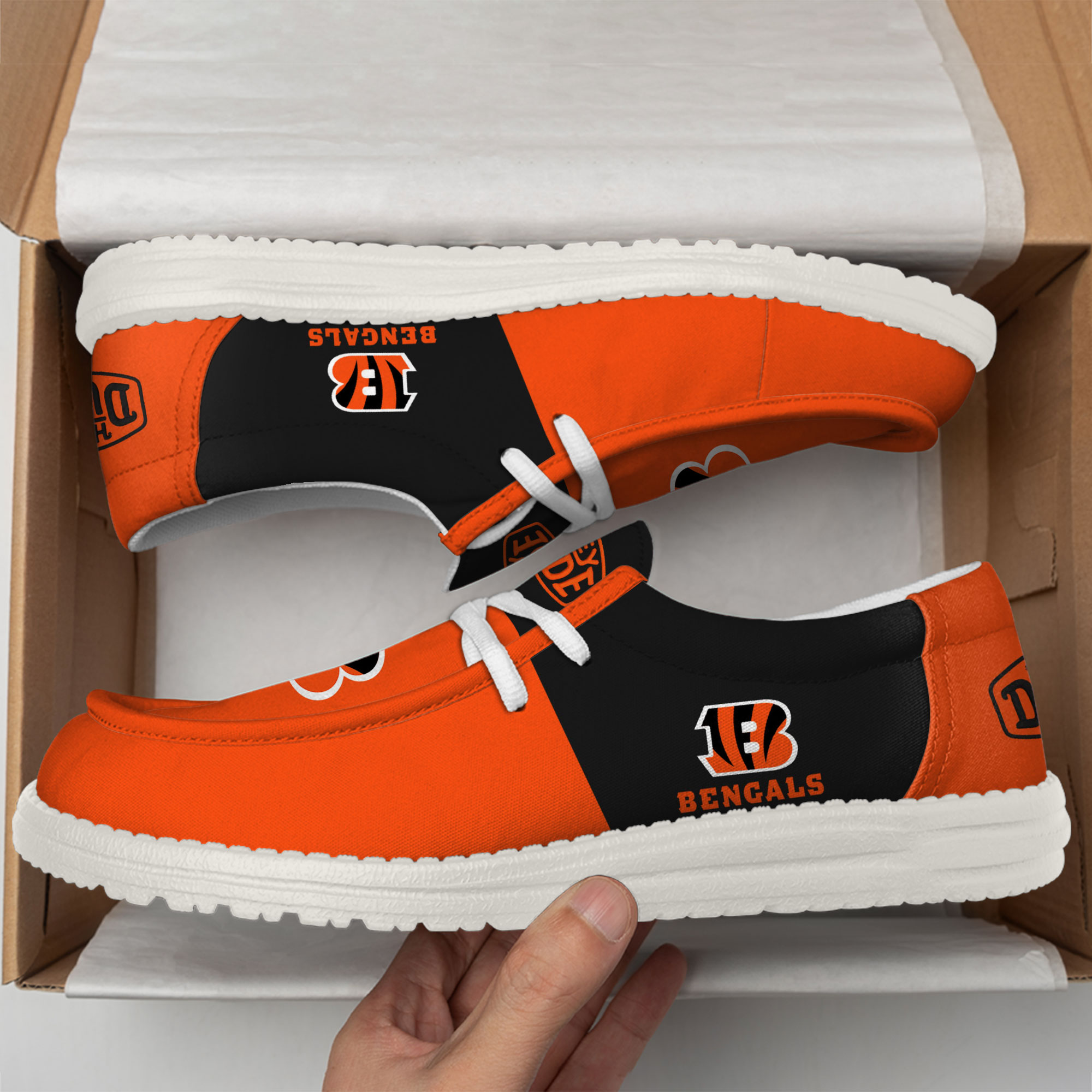 Cincinnati Bengals Football Hey Dude Canvas Loafer Shoes For Men And Women - Image 2