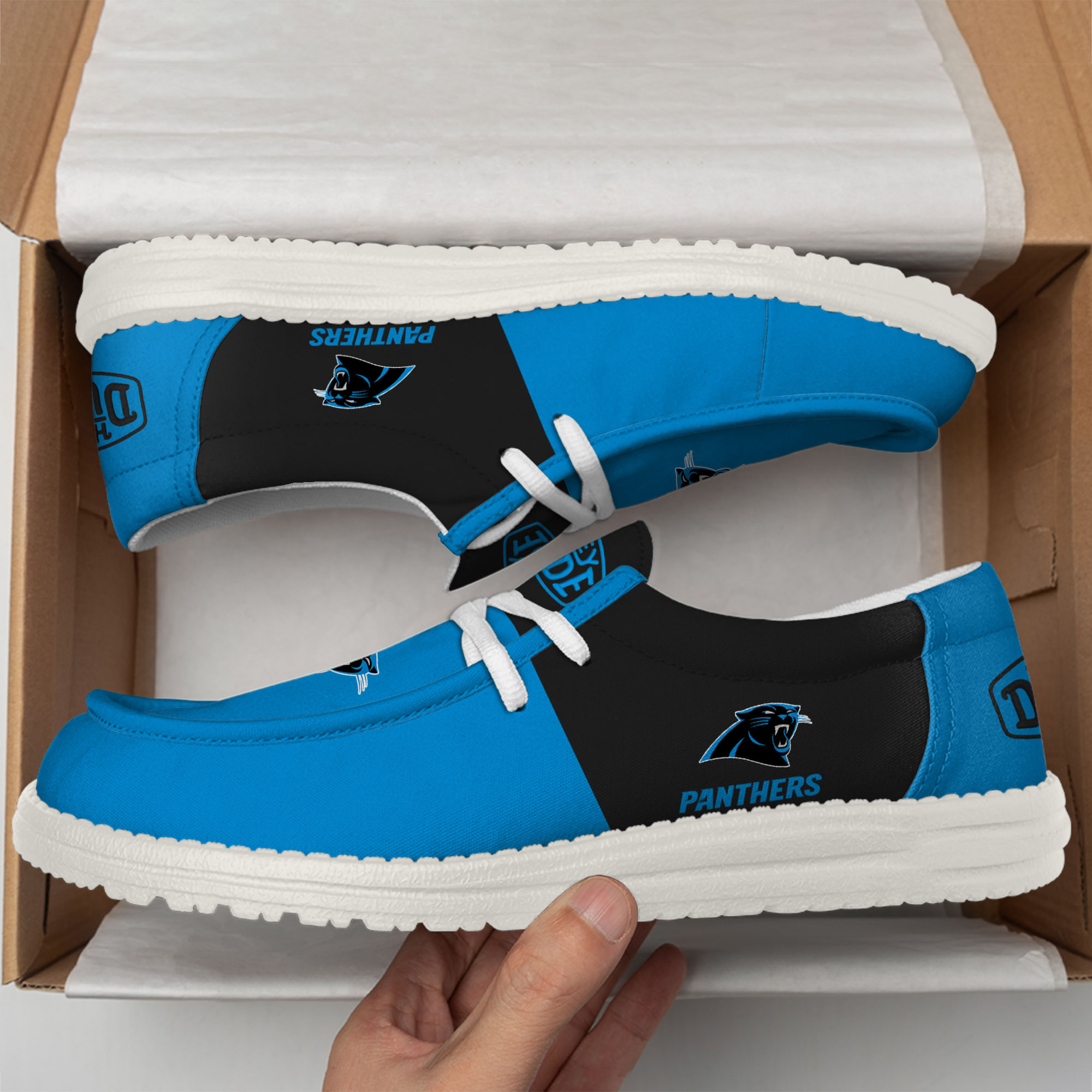 Carolina Panthers Football Hey Dude Canvas Loafer Shoes For Men And Women - Image 2