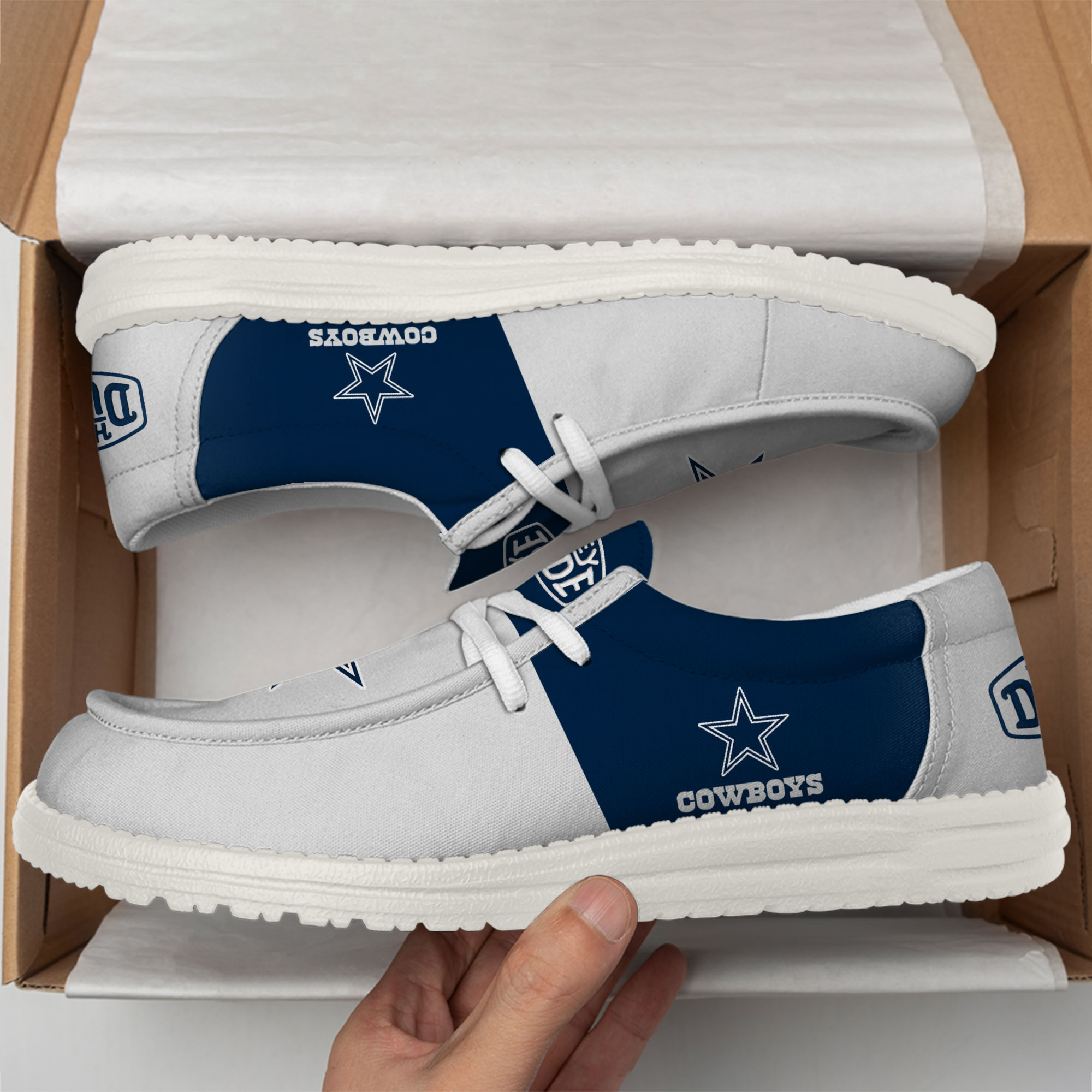 Dallas Cowboys Football Hey Dude Canvas Loafer Shoes For Men And Women - Image 2