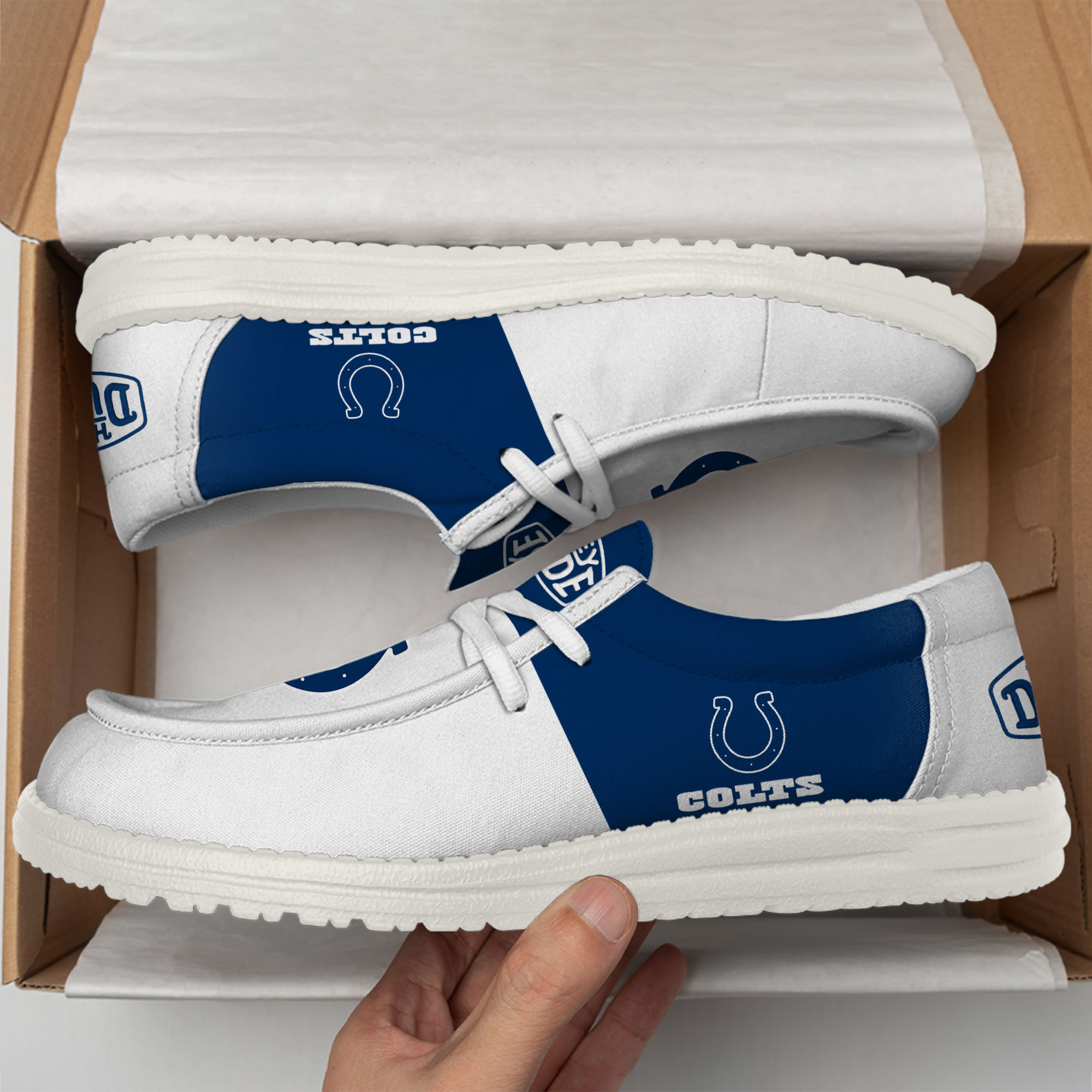Indianapolis Colts Football Hey Dude Canvas Loafer Shoes For Men And Women - Image 2