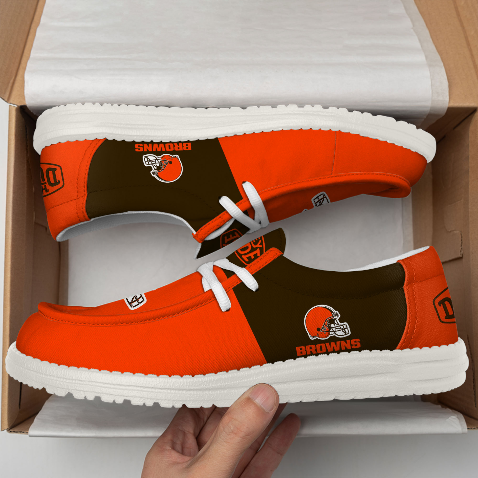 Cleveland Browns Football Hey Dude Canvas Loafer Shoes For Men And Women - Image 2