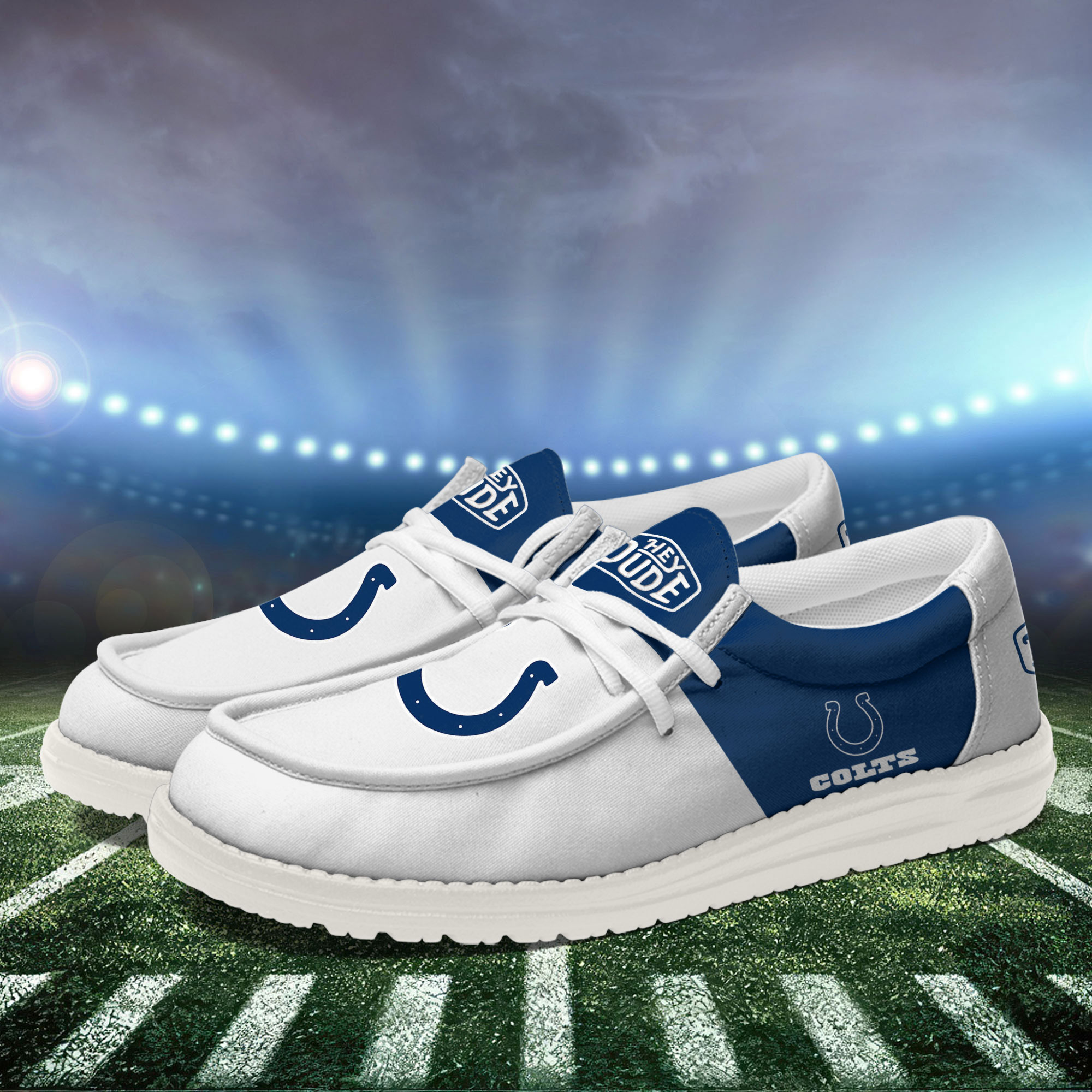 Indianapolis Colts Football Hey Dude Canvas Loafer Shoes For Men And Women - Image 3