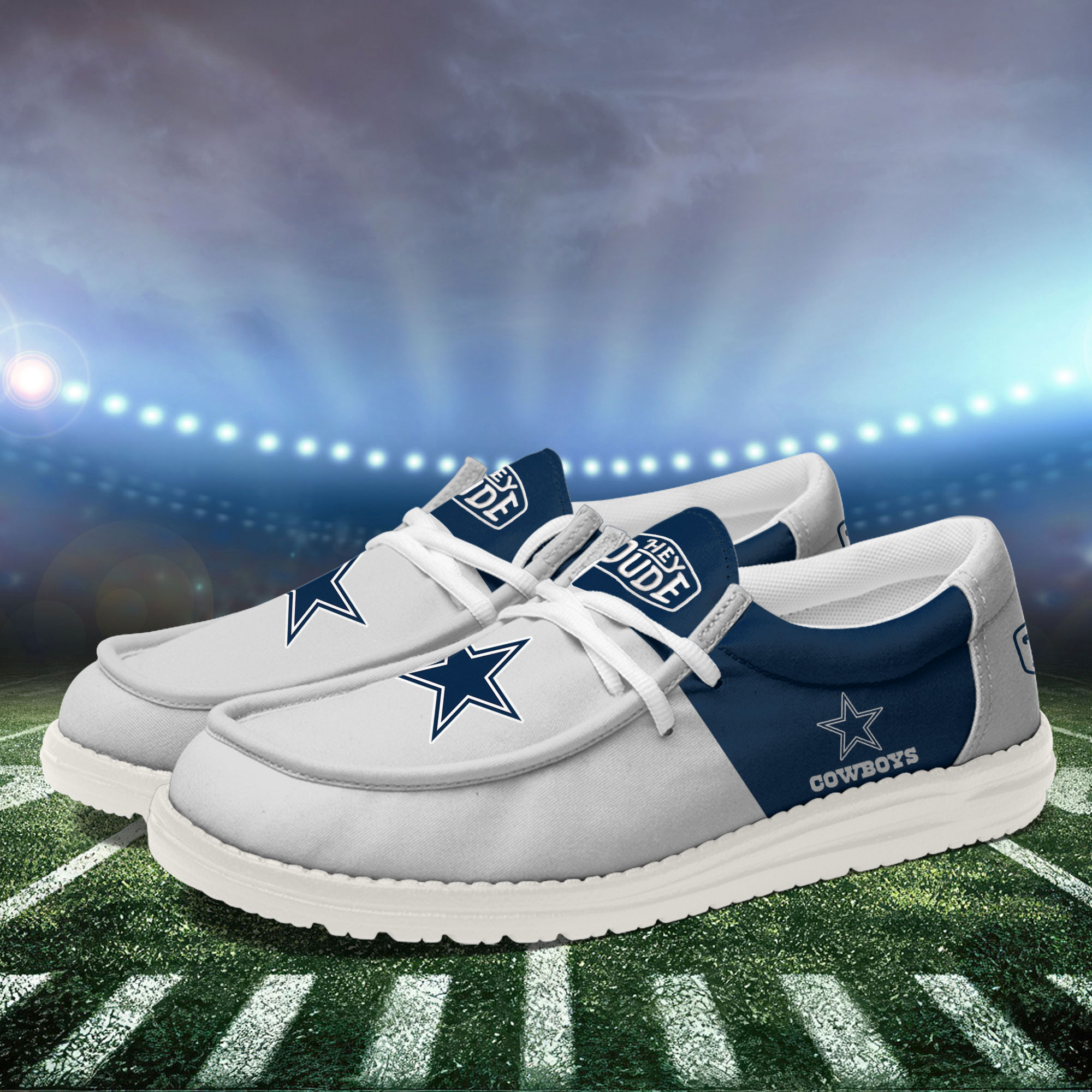 Dallas Cowboys Football Hey Dude Canvas Loafer Shoes For Men And Women - Image 3