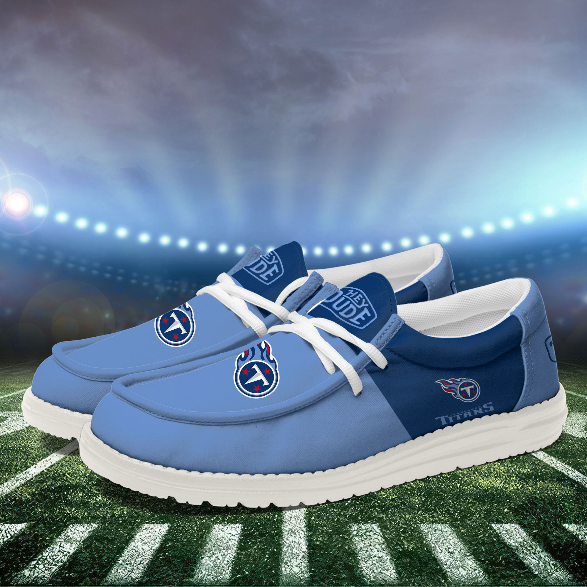 Tennessee Titans Football Hey Dude Canvas Loafer Shoes For Men And Women - Image 3