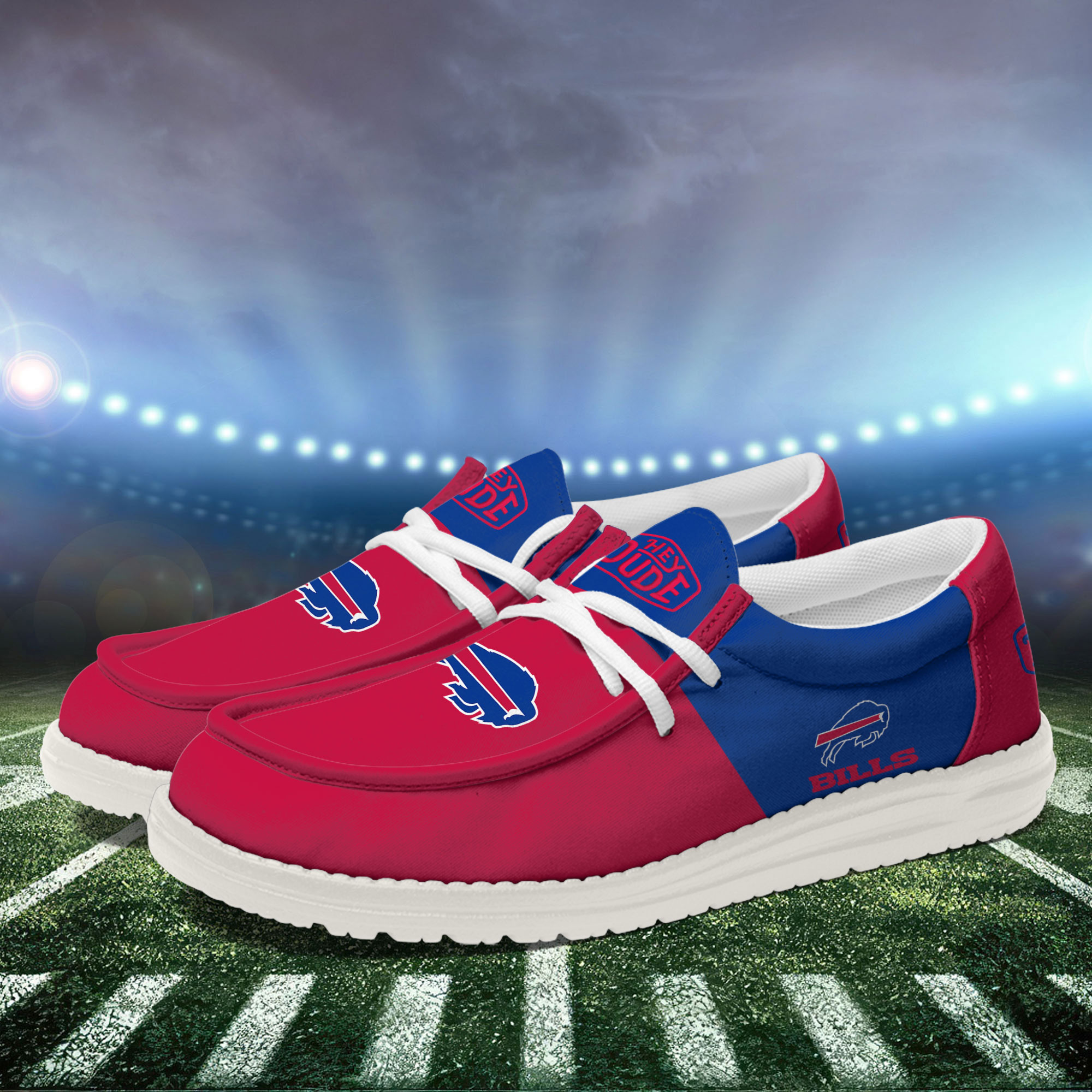 Buffalo Bills Football Hey Dude Canvas Loafer Shoes For Men And Women - Image 3