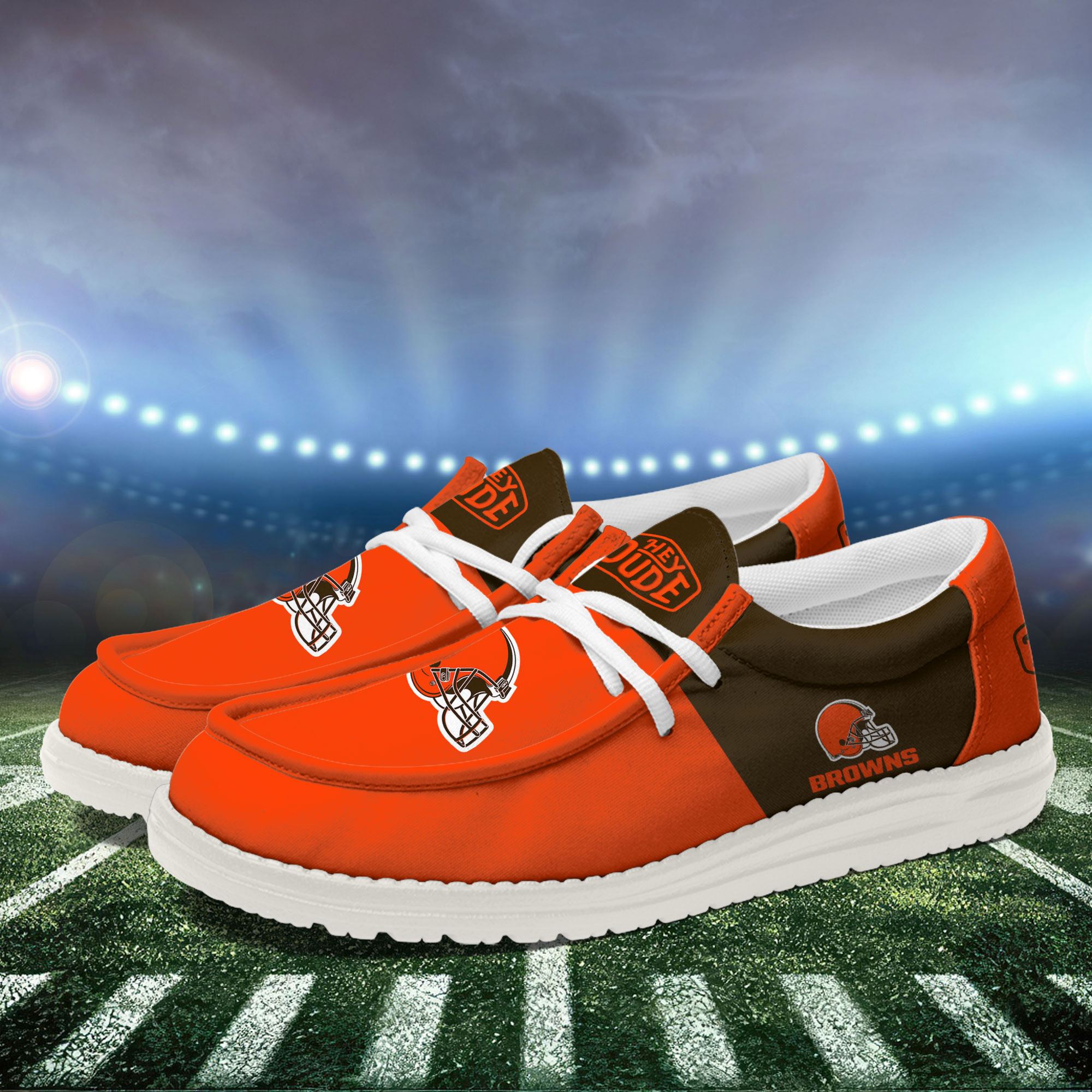 Cleveland Browns Football Hey Dude Canvas Loafer Shoes For Men And Women - Image 3