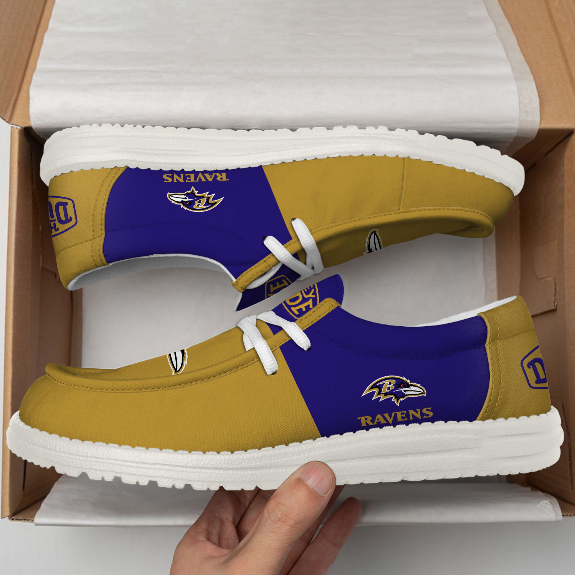 Baltimore Ravens Football Hey Dude Canvas Loafer Shoes For Men And Women - Image 2