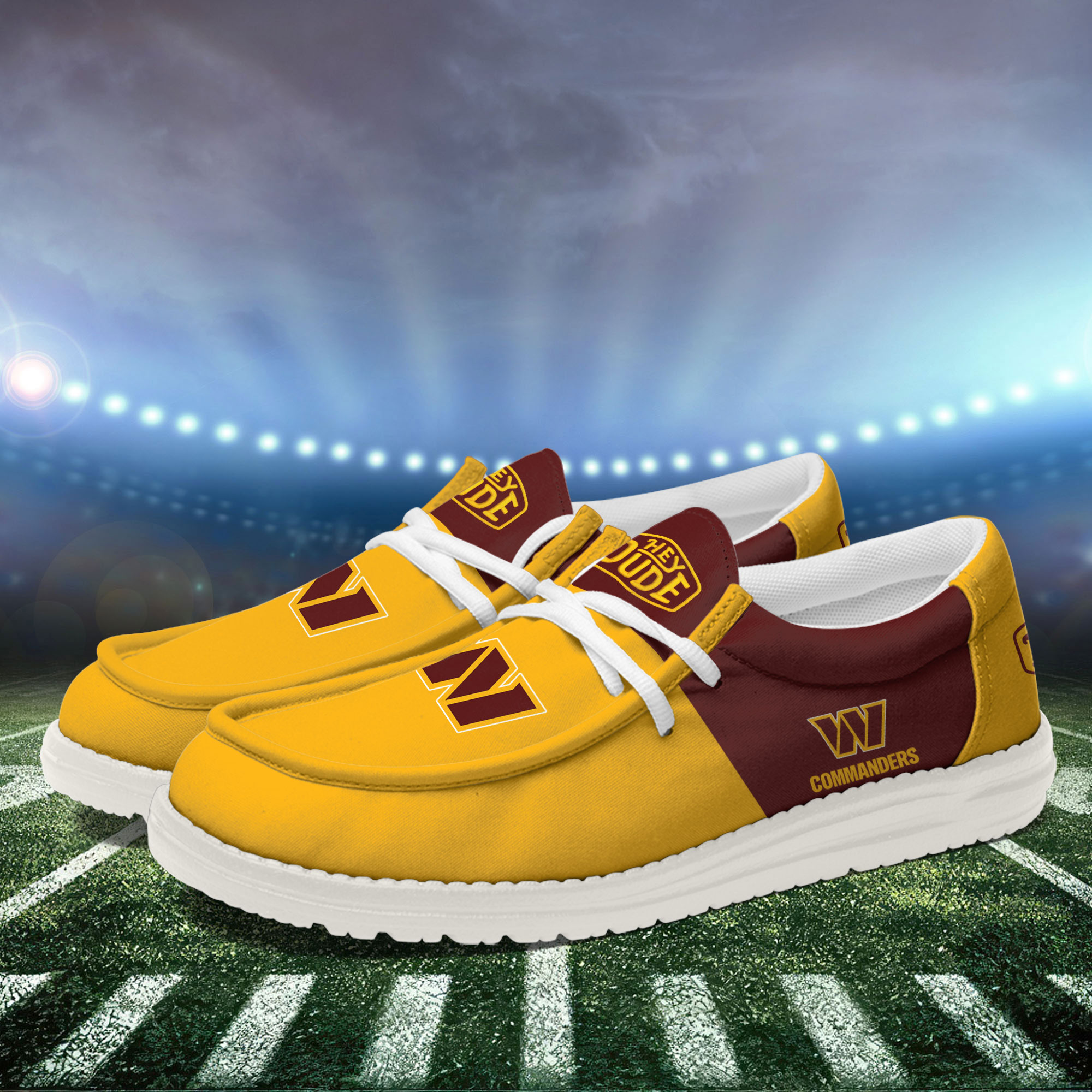 Washington Commanders Football Hey Dude Canvas Loafer Shoes For Men And Women - Image 3