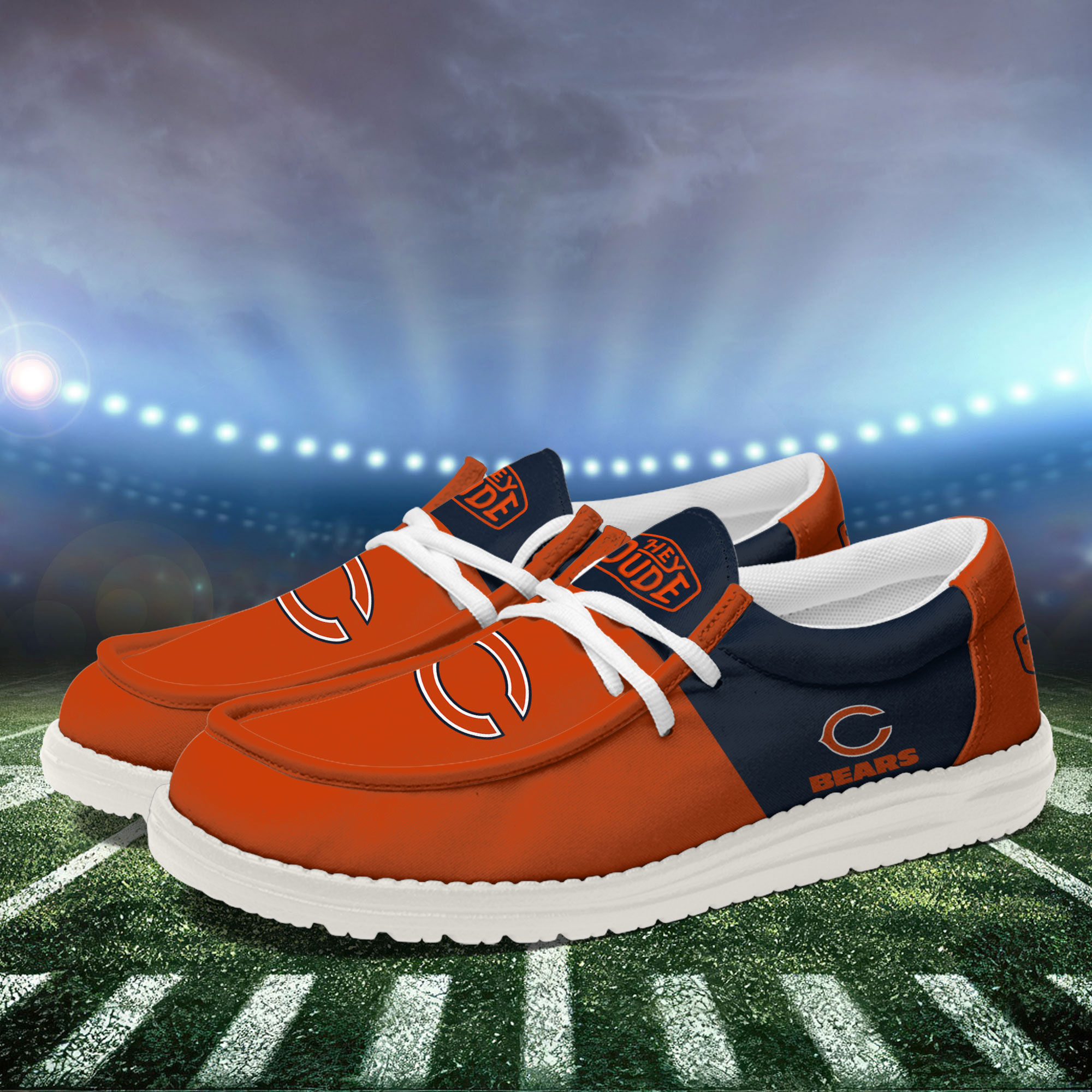 Chicago Bears Football Hey Dude Canvas Loafer Shoes For Men And Women - Image 3