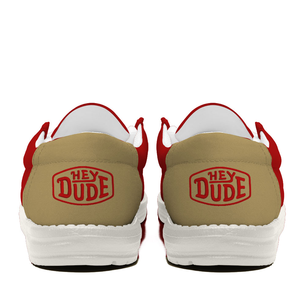 San Francisco 49ers Football Hey Dude Canvas Loafer Shoes For Men And Women - Image 4