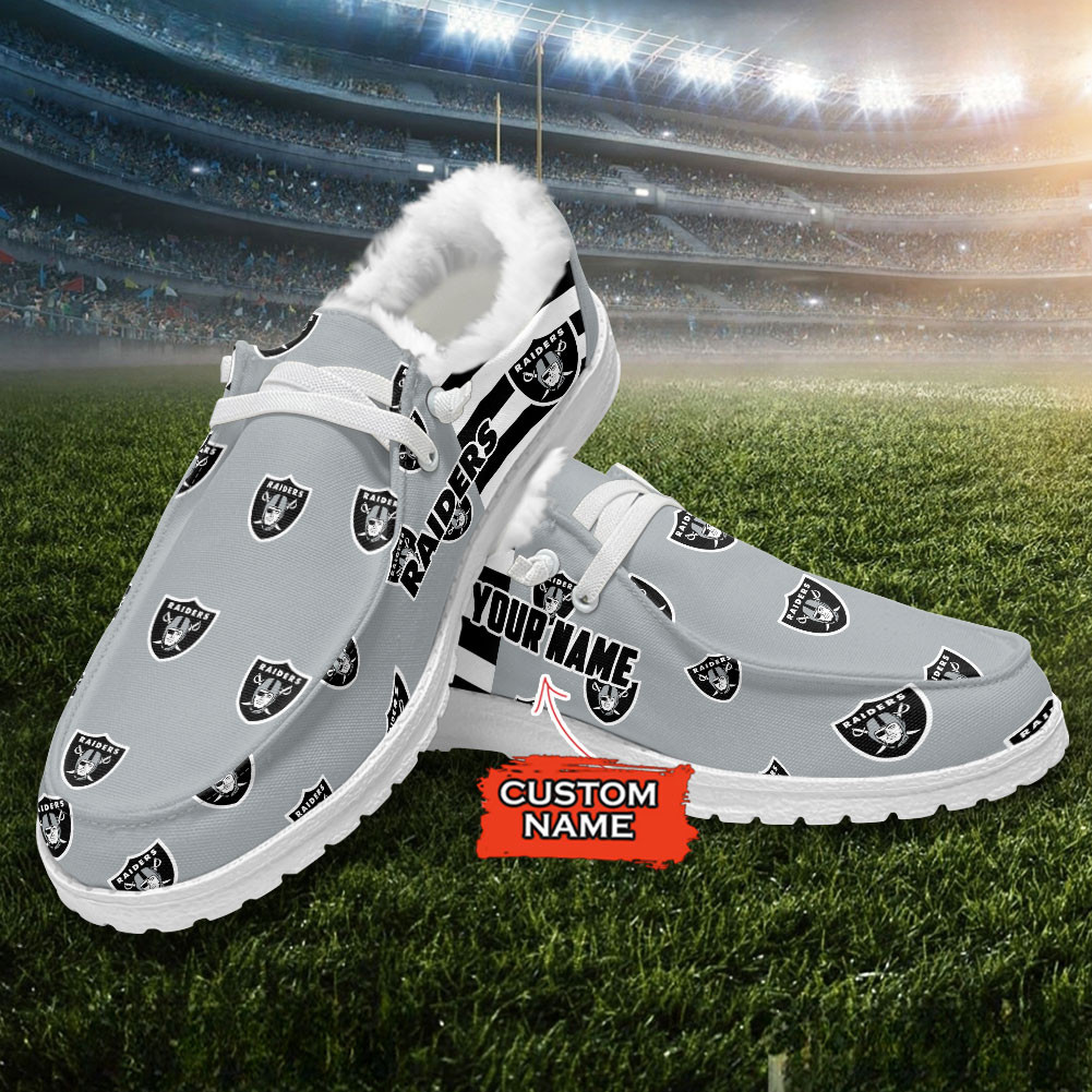 Las Vegas Raiders Hey Dude With Warm Fur Lining Shoes - Image 2