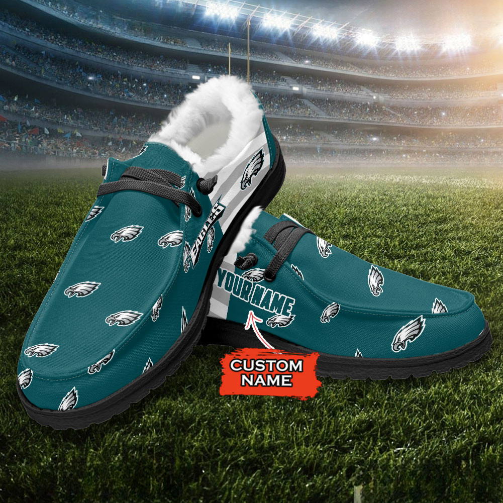 Philadelphia Eagles Hey Dude With Warm Fur Lining Shoes - Image 3