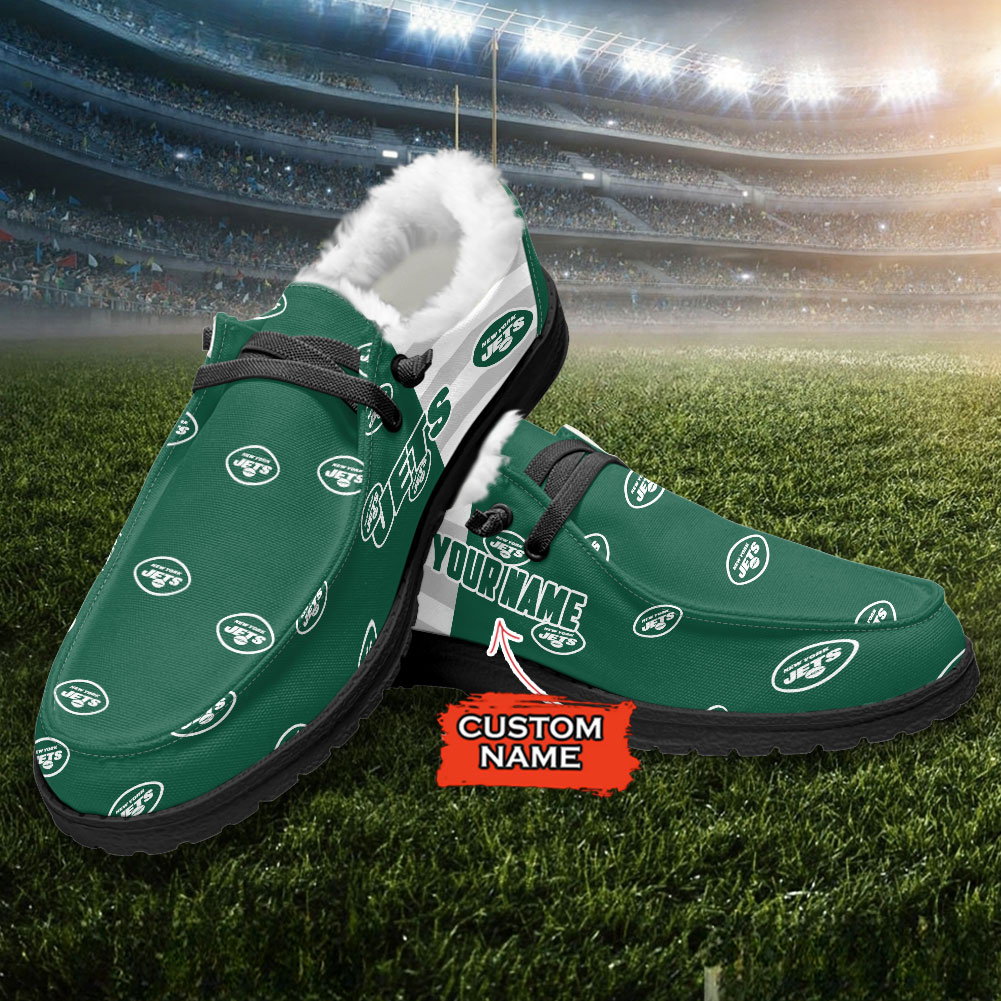 New York Jets Hey Dude With Warm Fur Lining Shoes - Image 3