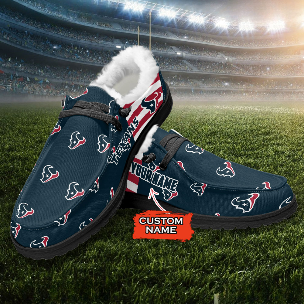 Houston Texans Hey Dude With Warm Fur Lining Shoes - Image 3