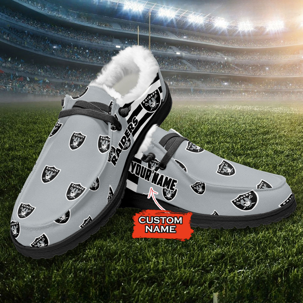 Las Vegas Raiders Hey Dude With Warm Fur Lining Shoes - Image 3