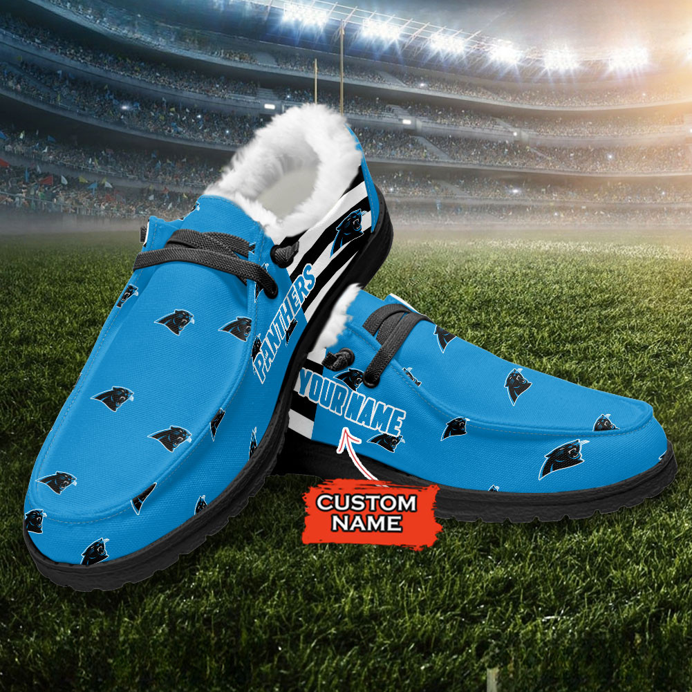 Carolina Panthers Hey Dude With Warm Fur Lining Shoes - Image 3