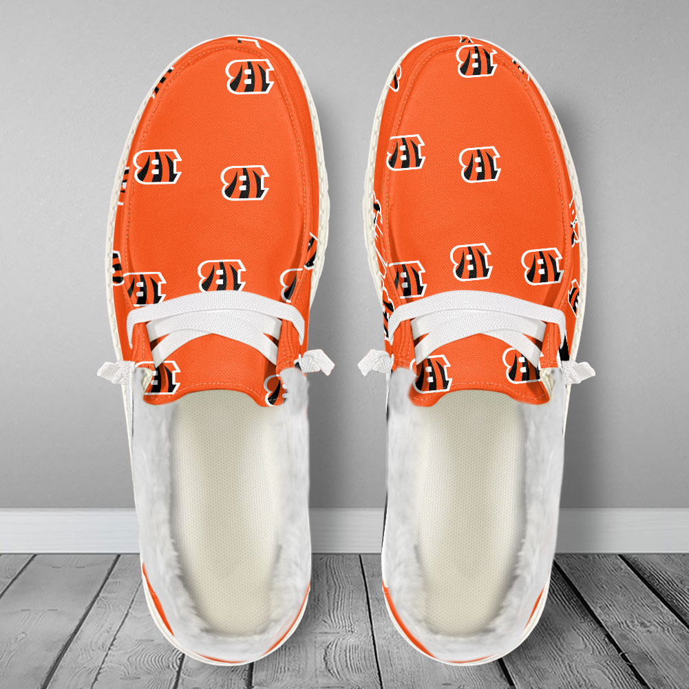 Cincinnati Bengals Hey Dude With Warm Fur Lining Shoes - Image 2