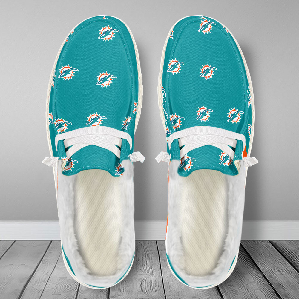 Miami Dolphins Hey Dude With Warm Fur Lining Shoes - Image 2